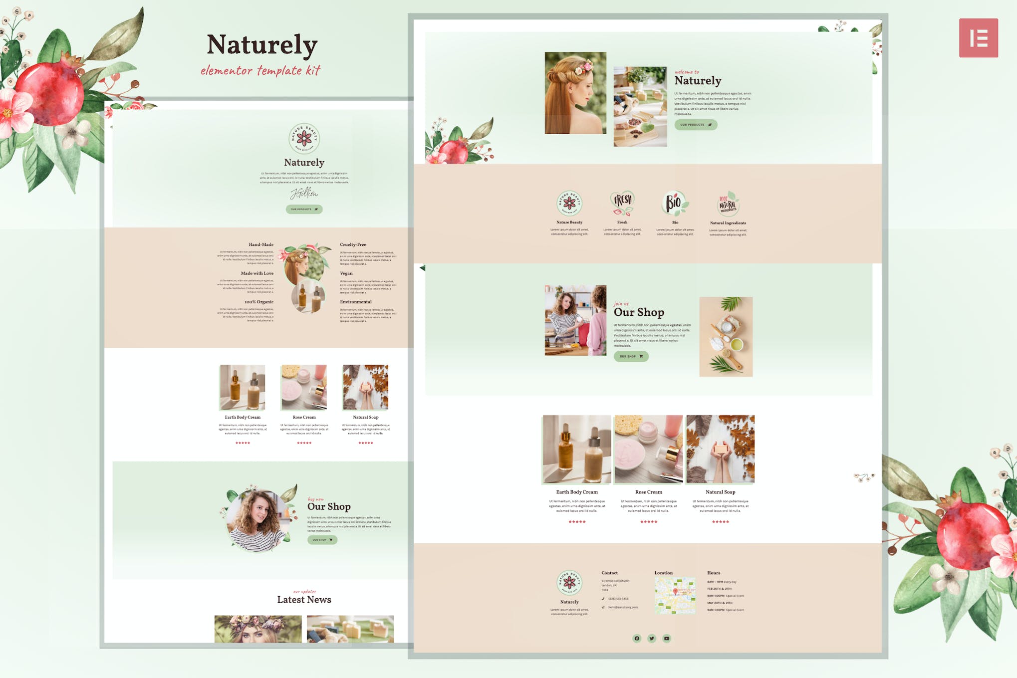 Naturely – Natural Cosmetics & Beauty Template Kit