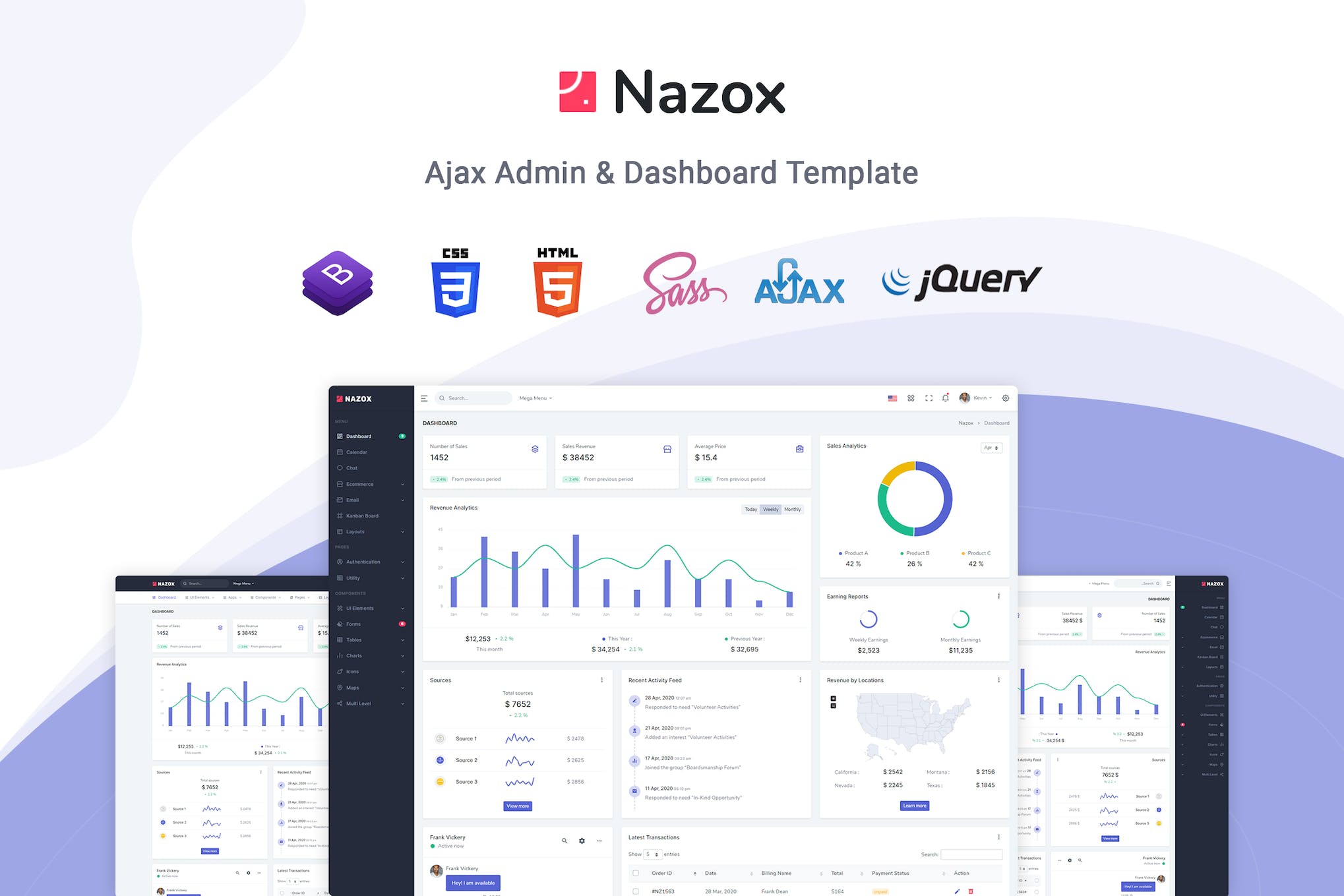 Nazox – Ajax Admin & Dashboard Template