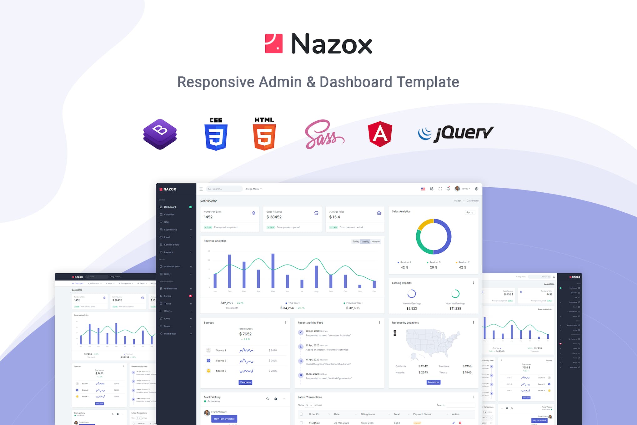 Nazox – Angular 10 Admin & Dashboard Template