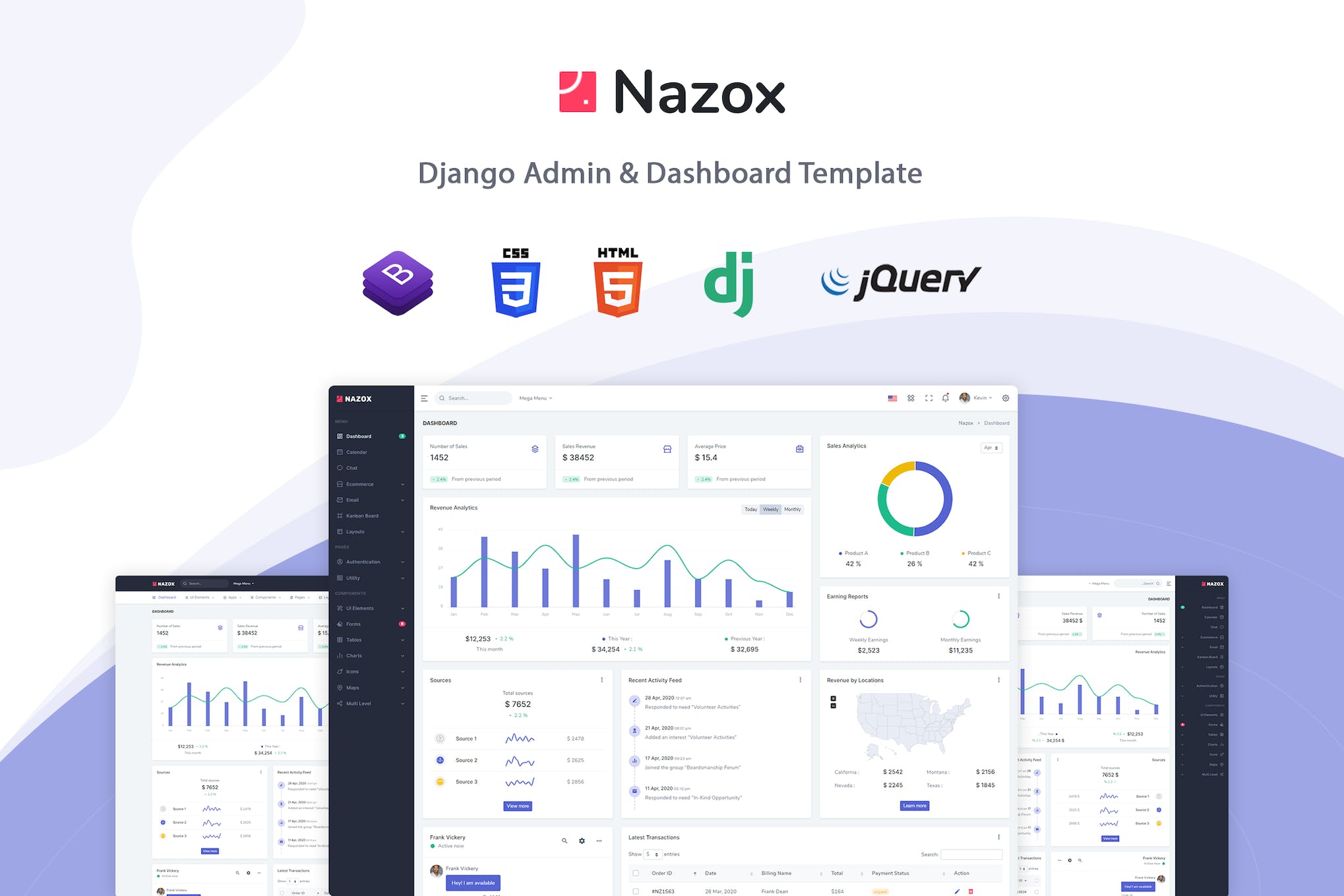 Nazox – Django Admin & Dashboard Template