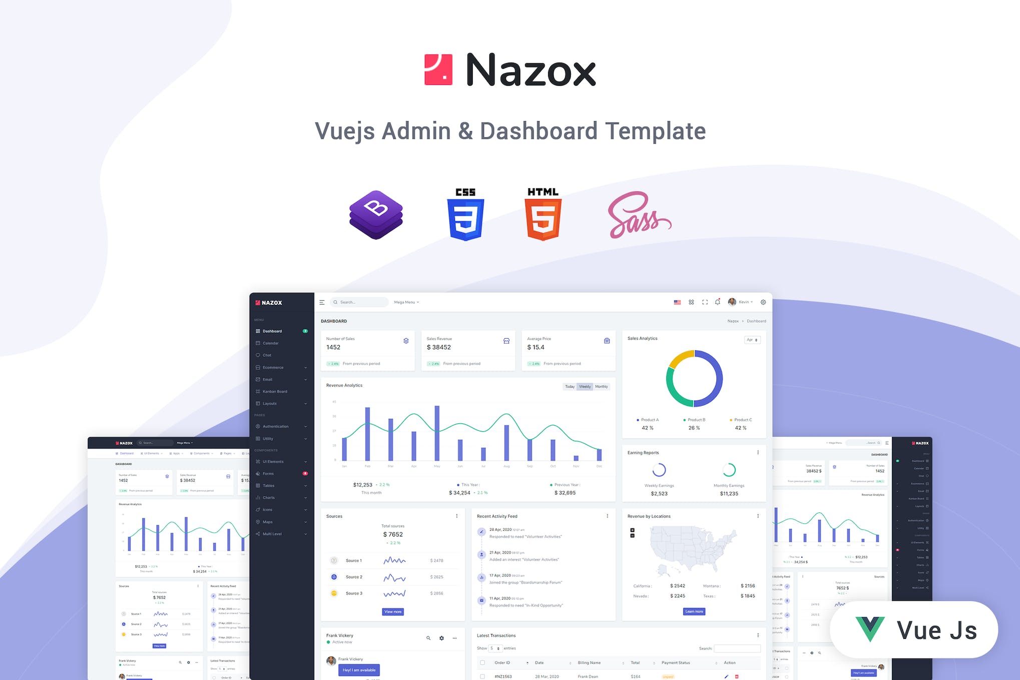 Nazox – Vue Js Admin & Dashboard Template