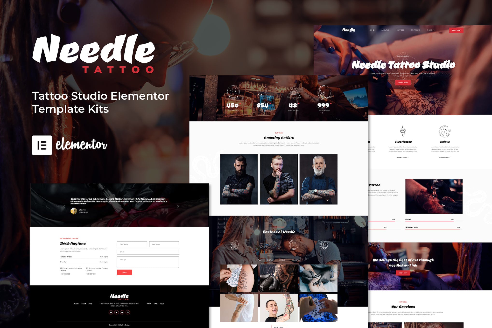 Needle – Tattoo Studio Elementor Template Kit