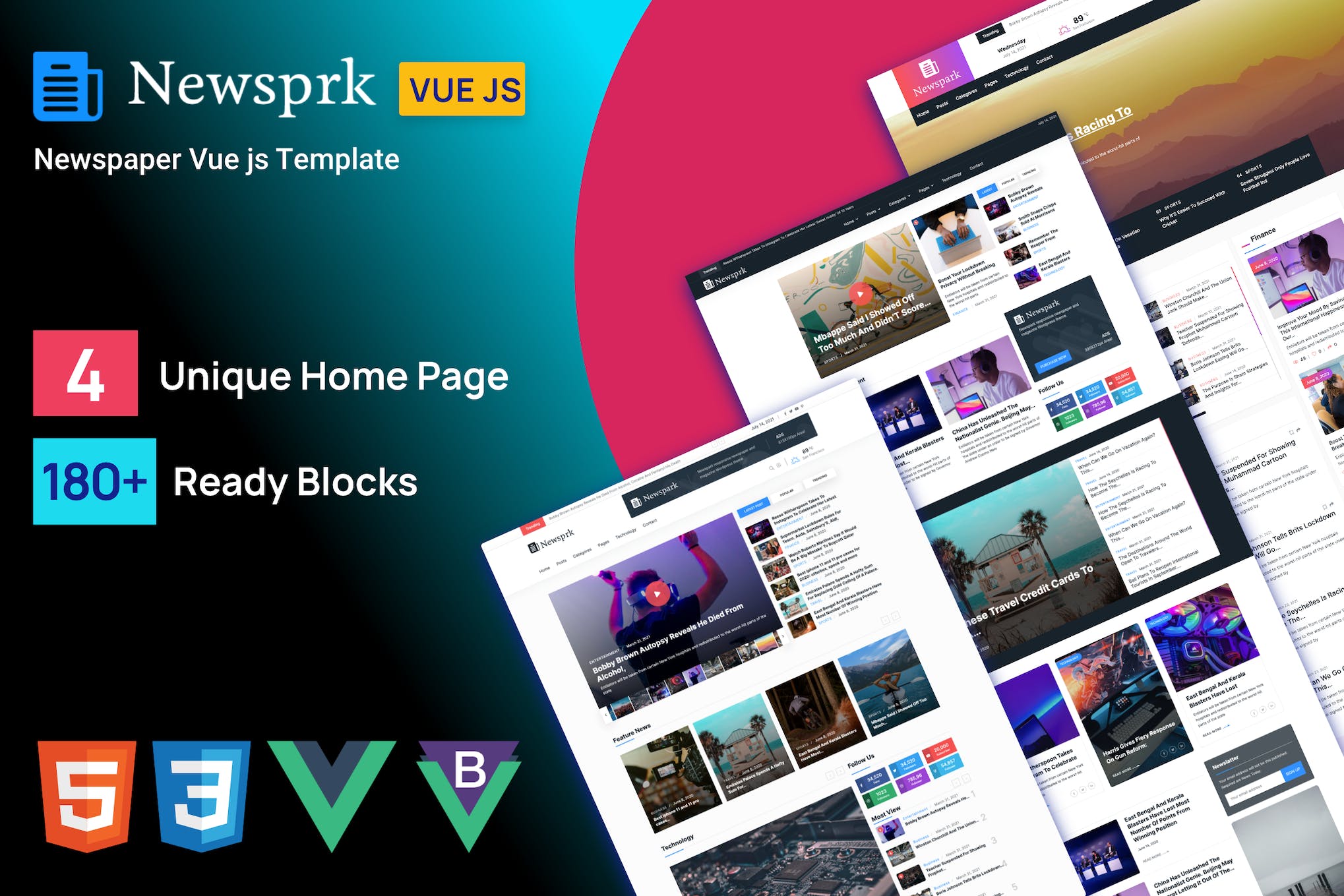 Newsprk – Newspaper Vue JS Template