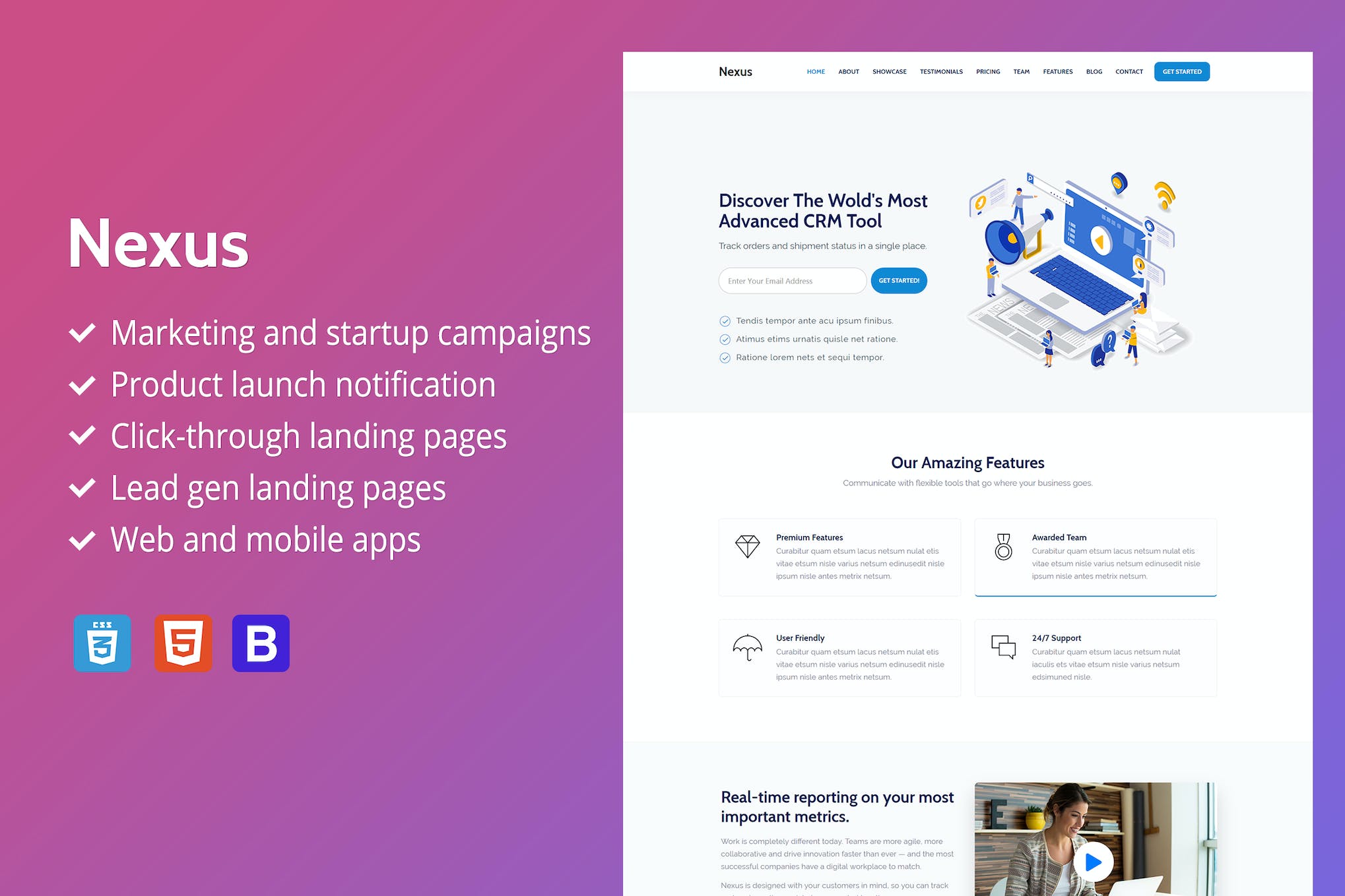 Nexus – Premium SaaS Landing Page Template