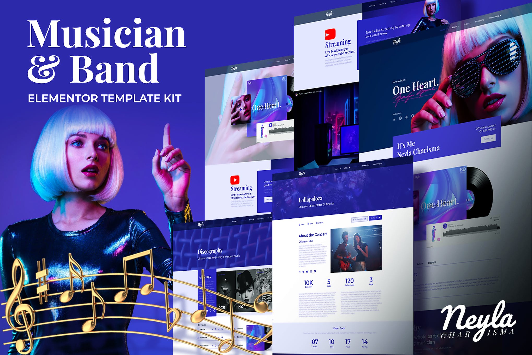 Neyla – Musician & Band Elementor Template Kit