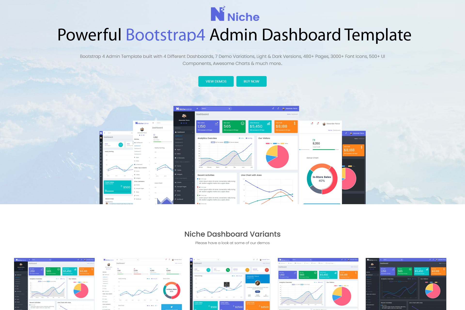 Niche – Bootstrap 4 Dashboard and Admin Template