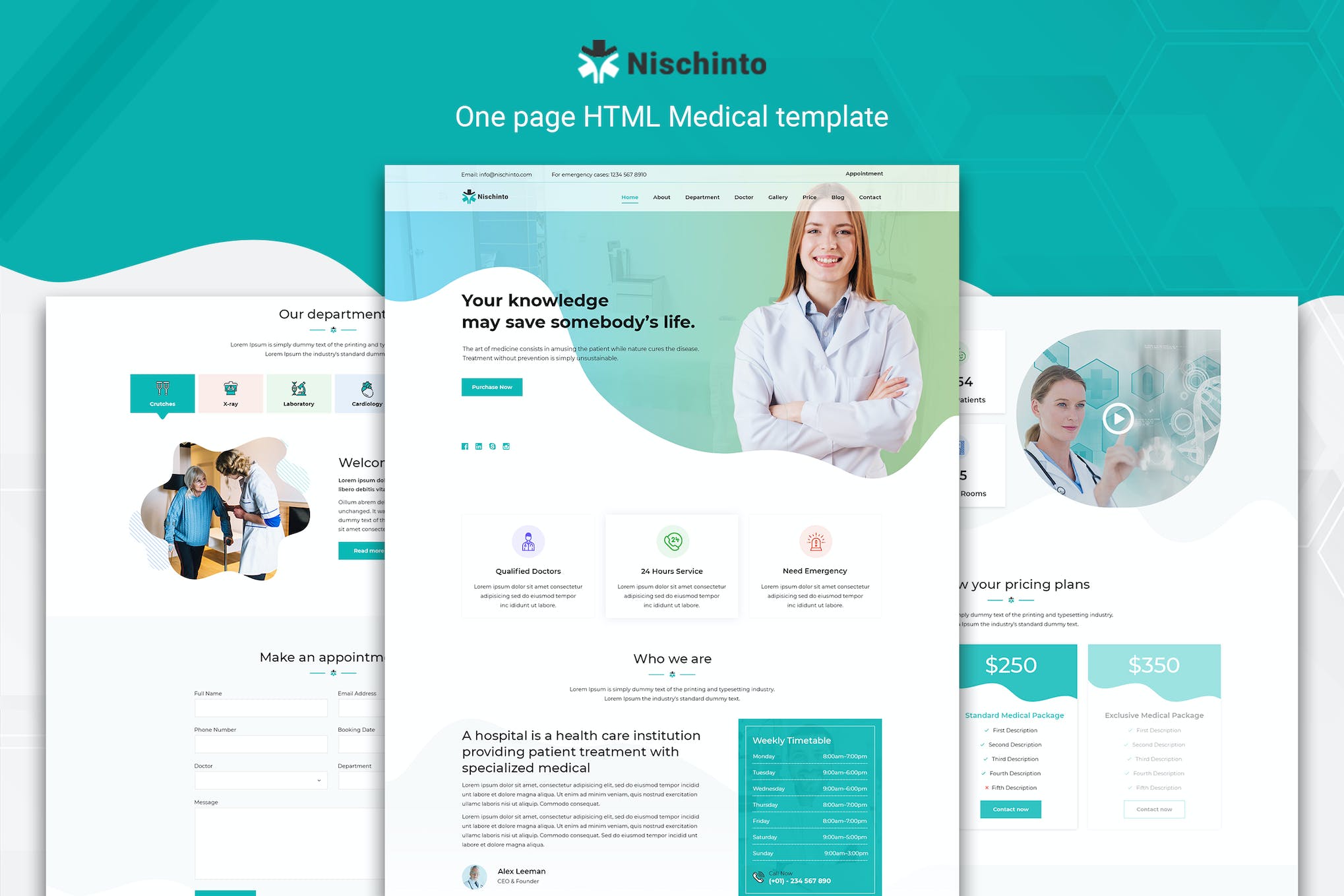 Nischinto – Medical Landing Page HTML Template