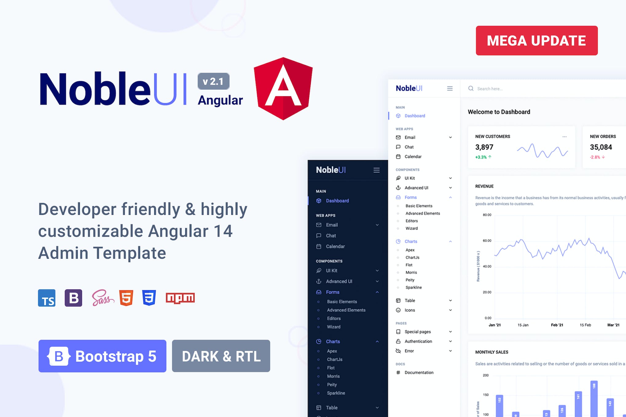 NobleUI – Angular 14+ Admin Template