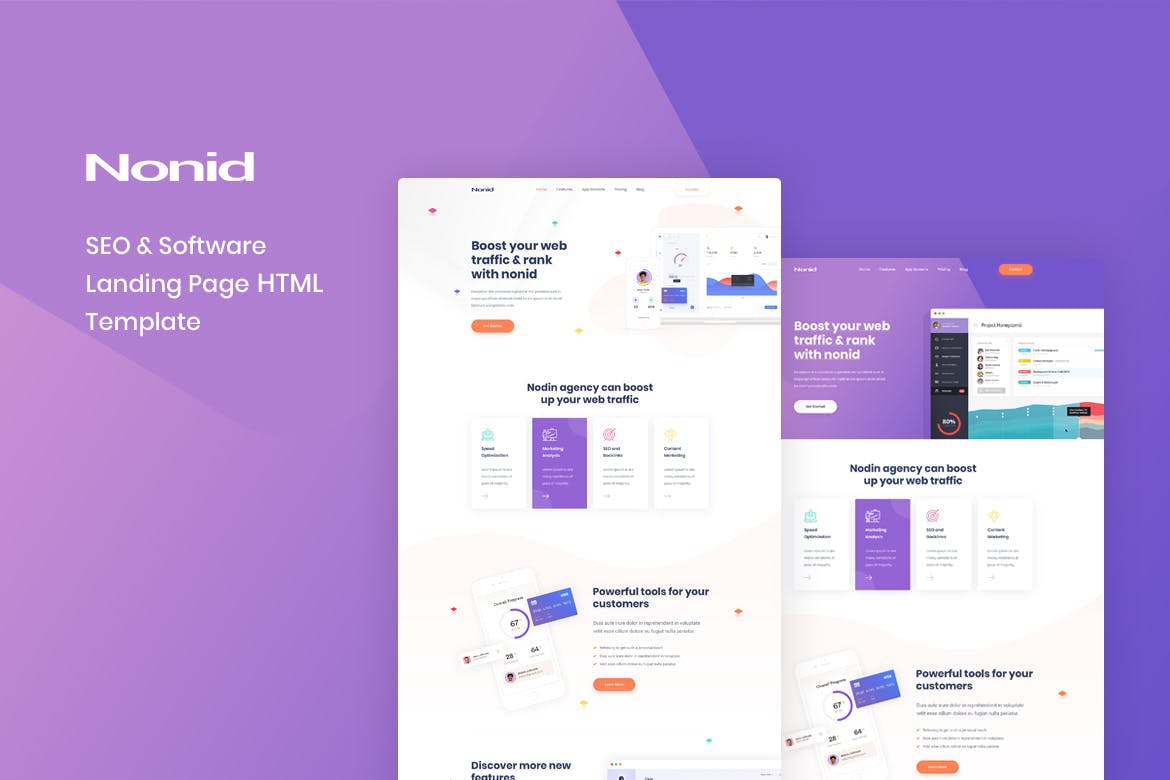 Nonid – SEO & Software Landing Page HTML Template