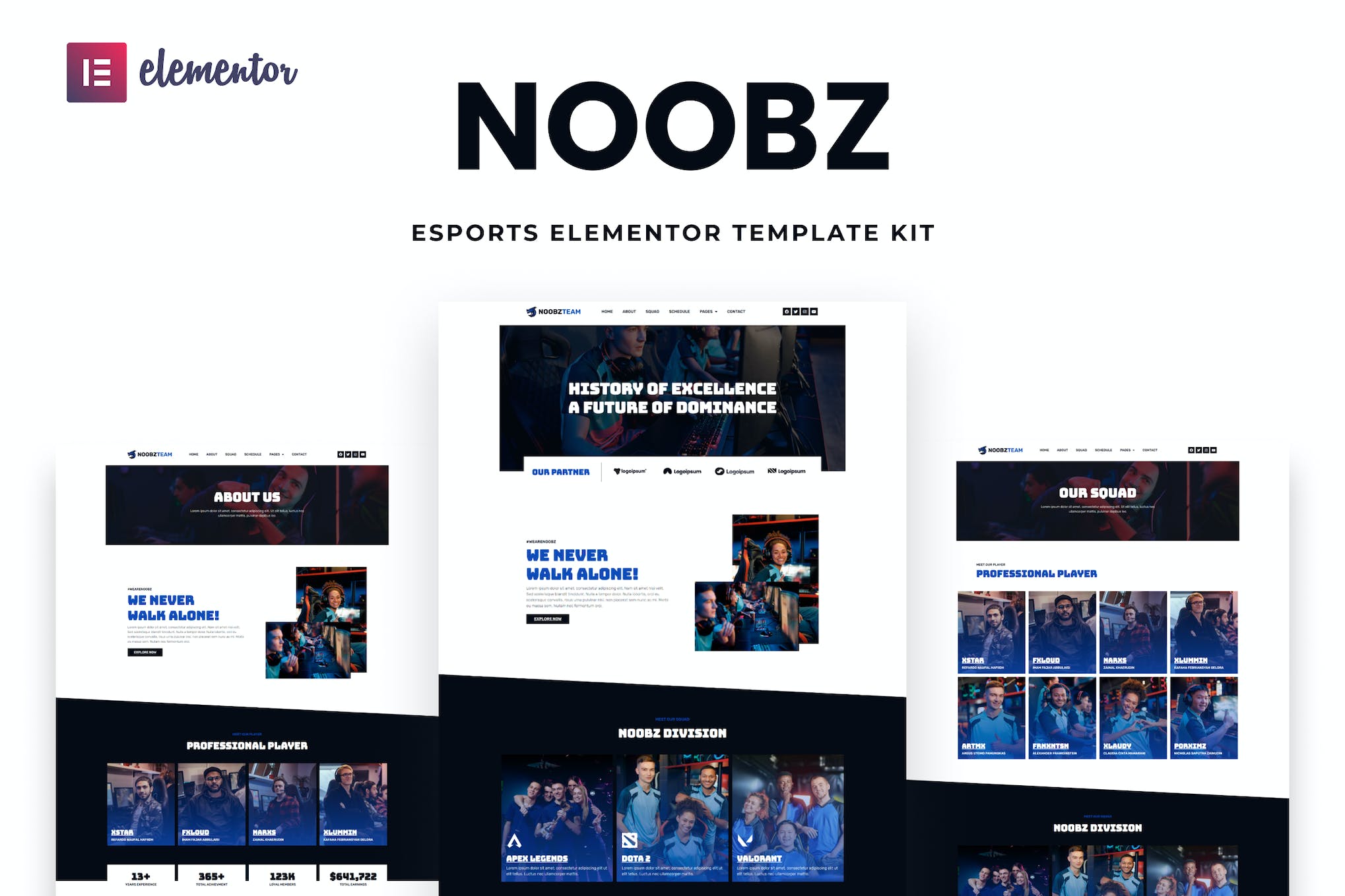 Noobz – E-sports Elementor Template Kit