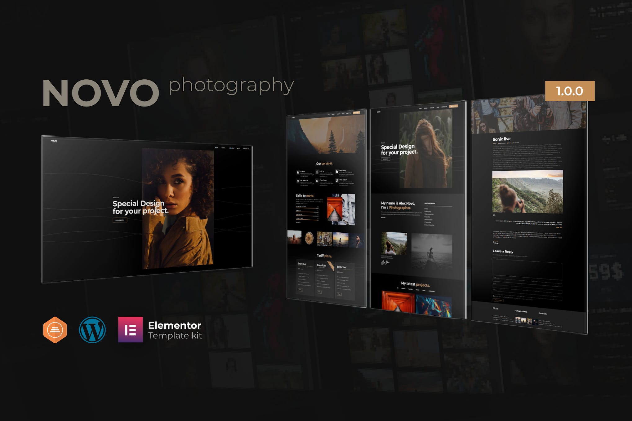 Novo – Photography Elementor Template Kit