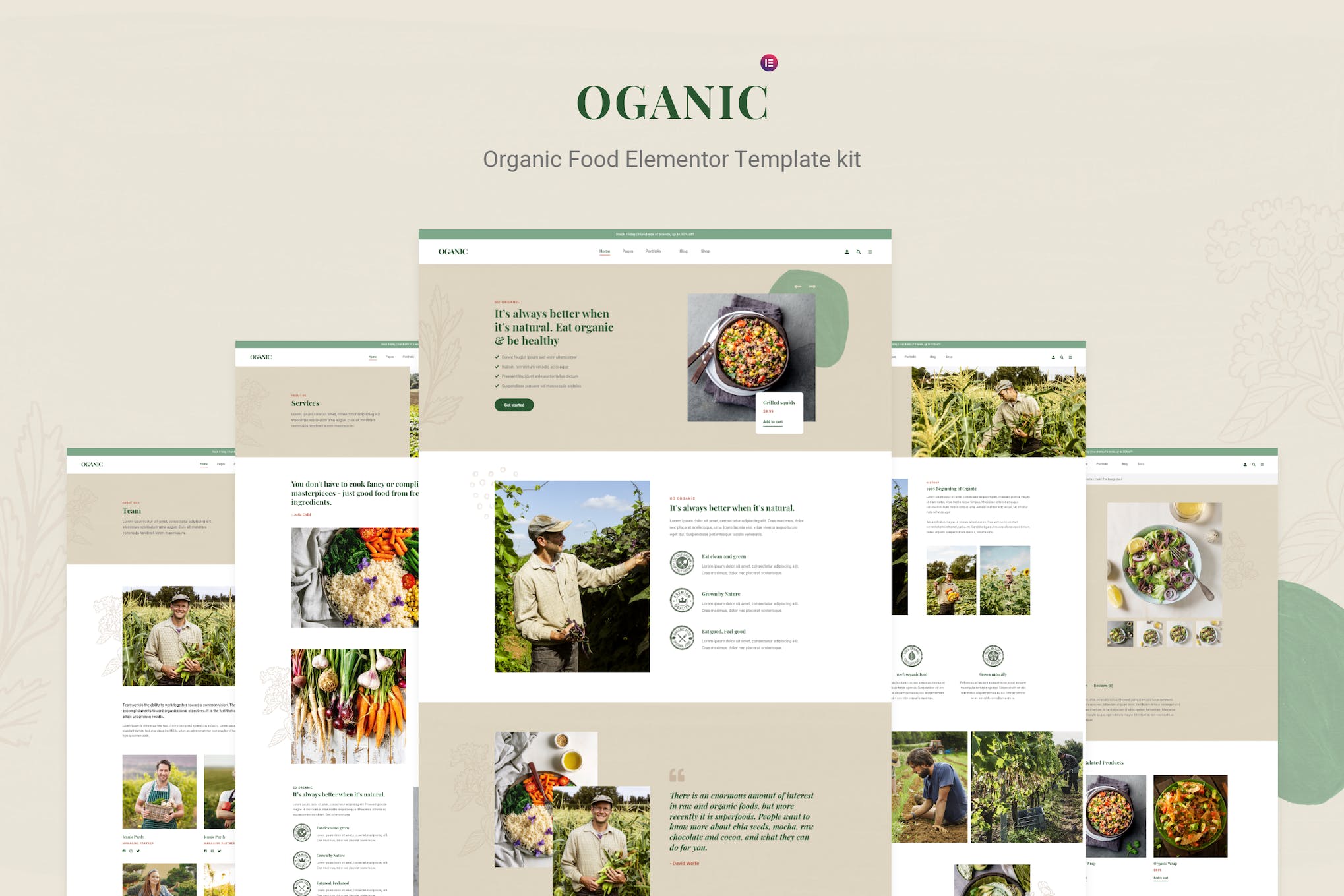 Oganic – Organic Food Elementor Template kit