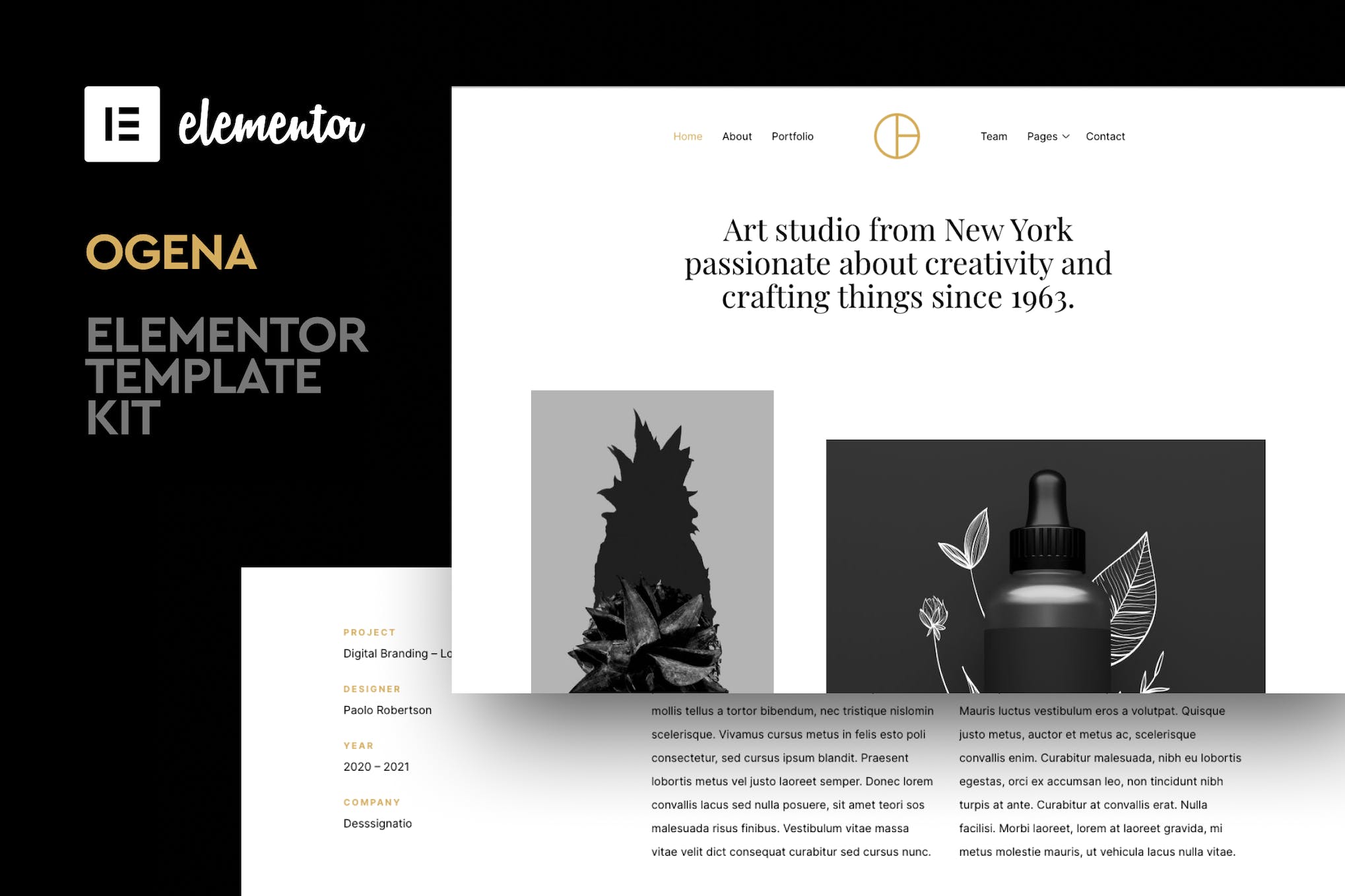 Ogena – Minimal Elementor Template Kit