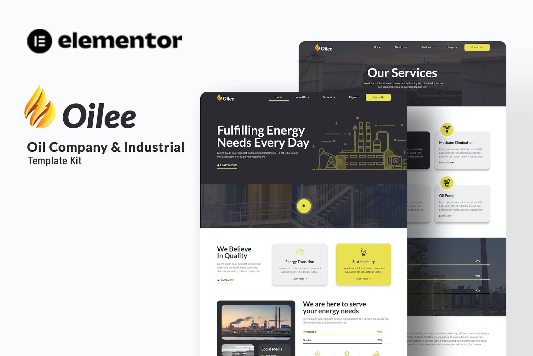 Oilee – Oil Company & Industrial Company Elementor Template Kit