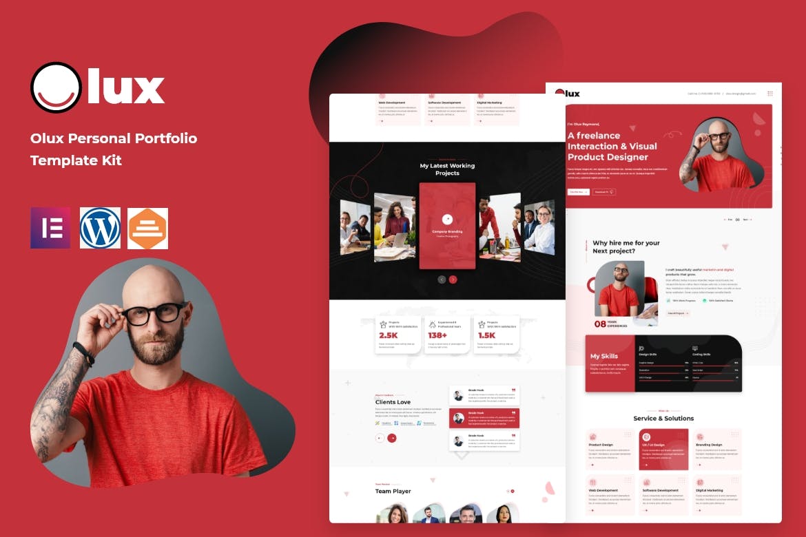 Olux – Creative Personal CV & Resume Portfolio Template Kit