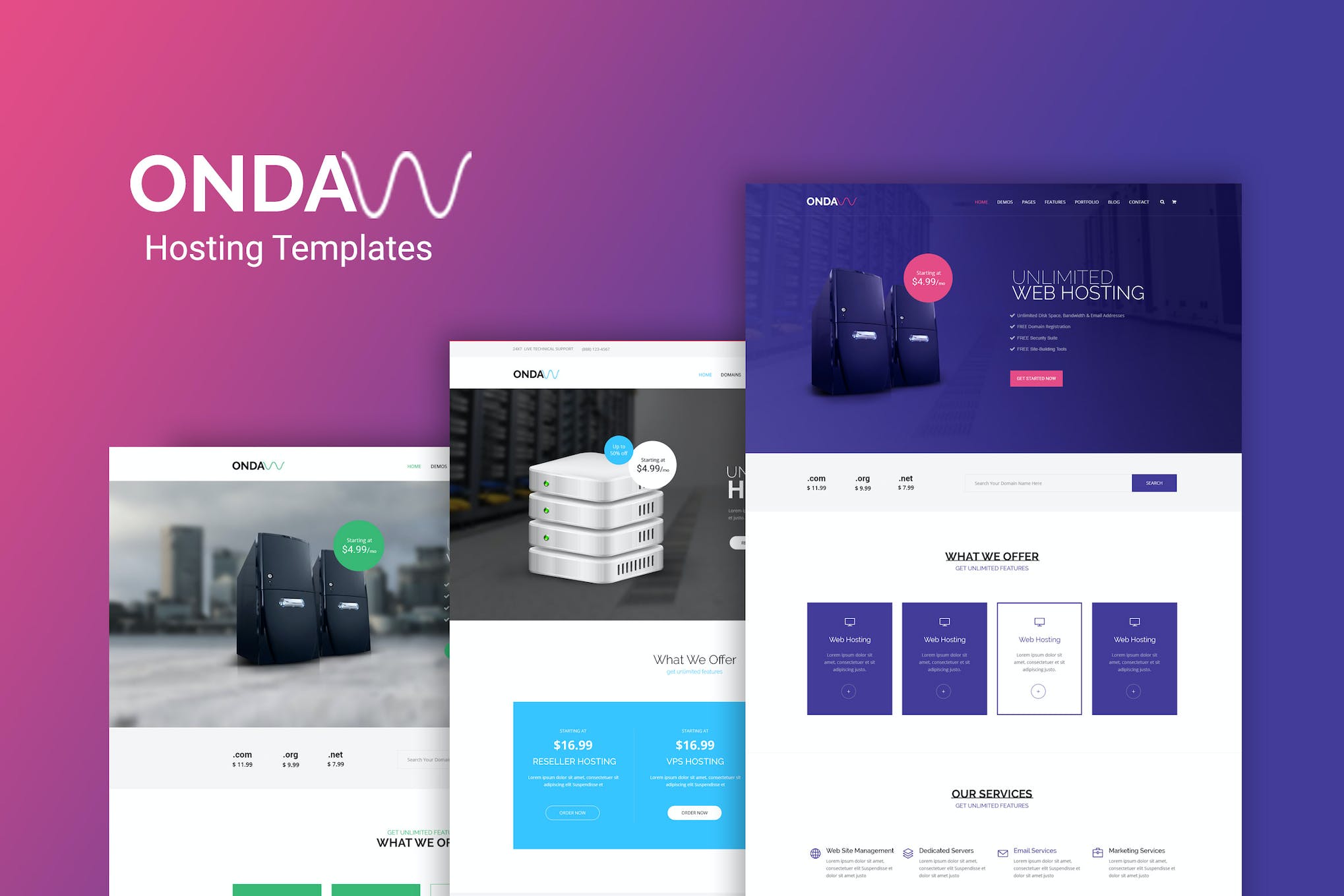 Onda – Web Hosting, Responsive HTML5 Template