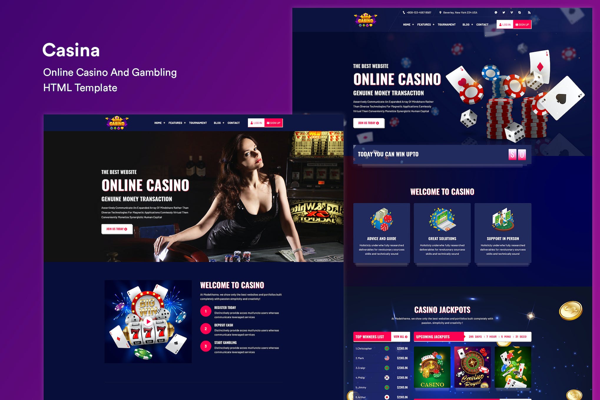 Online Casino And Gambling HTML Template