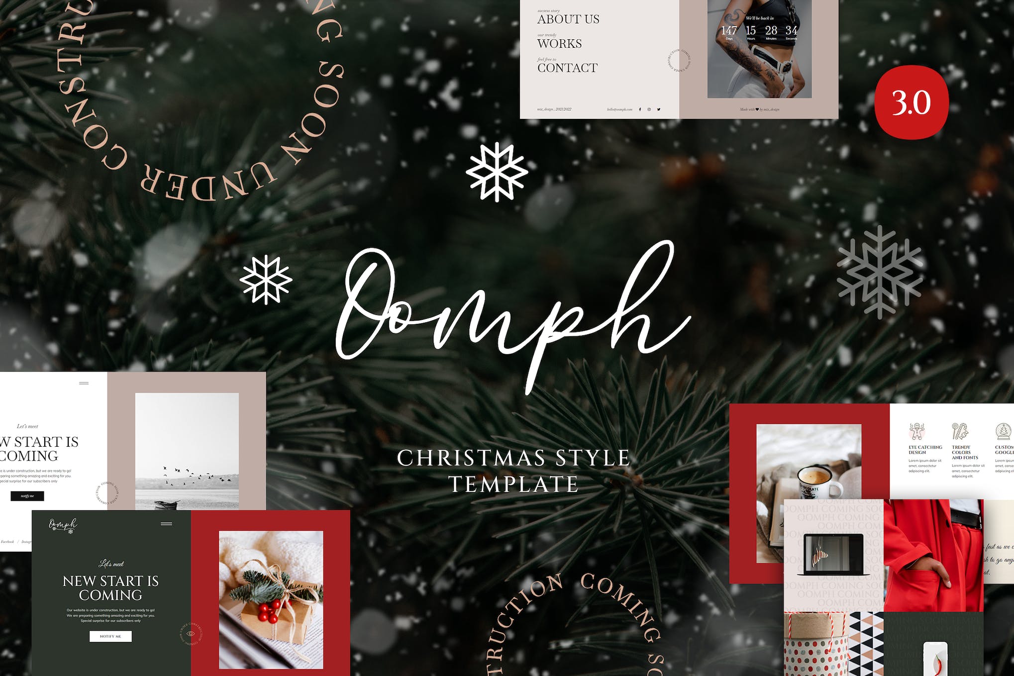 Oomph – Christmas Style One Page Template