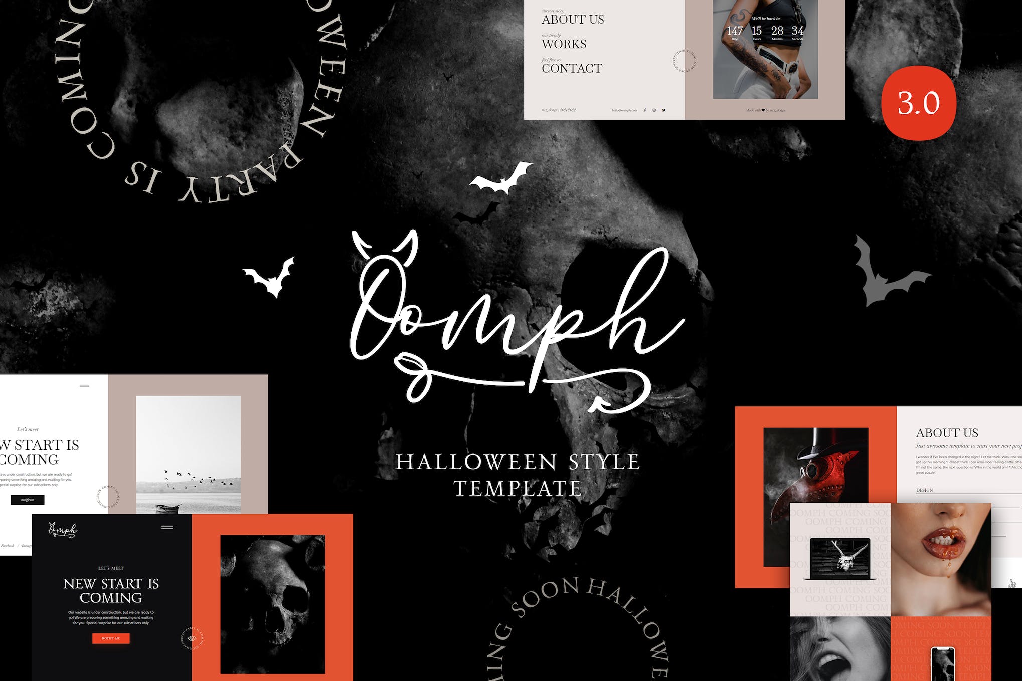 Oomph – Halloween Style One Page Template