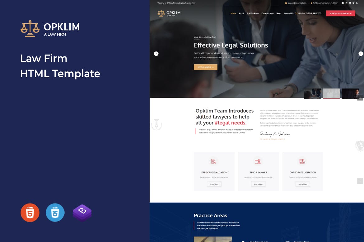 Opklim – Lawyer and Law Firm HTML Template