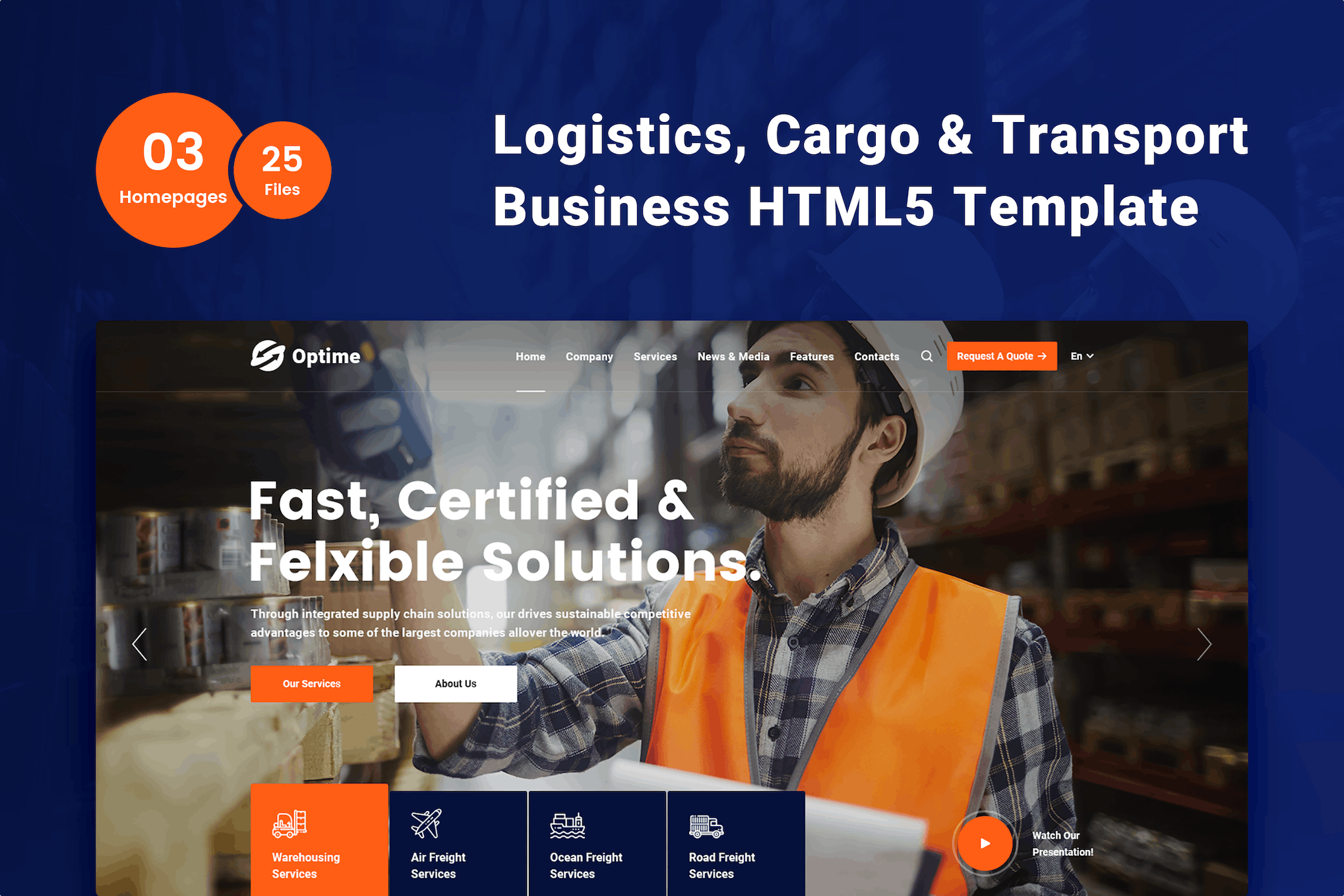 Optime – Logistics & Transportation HTML5 Template