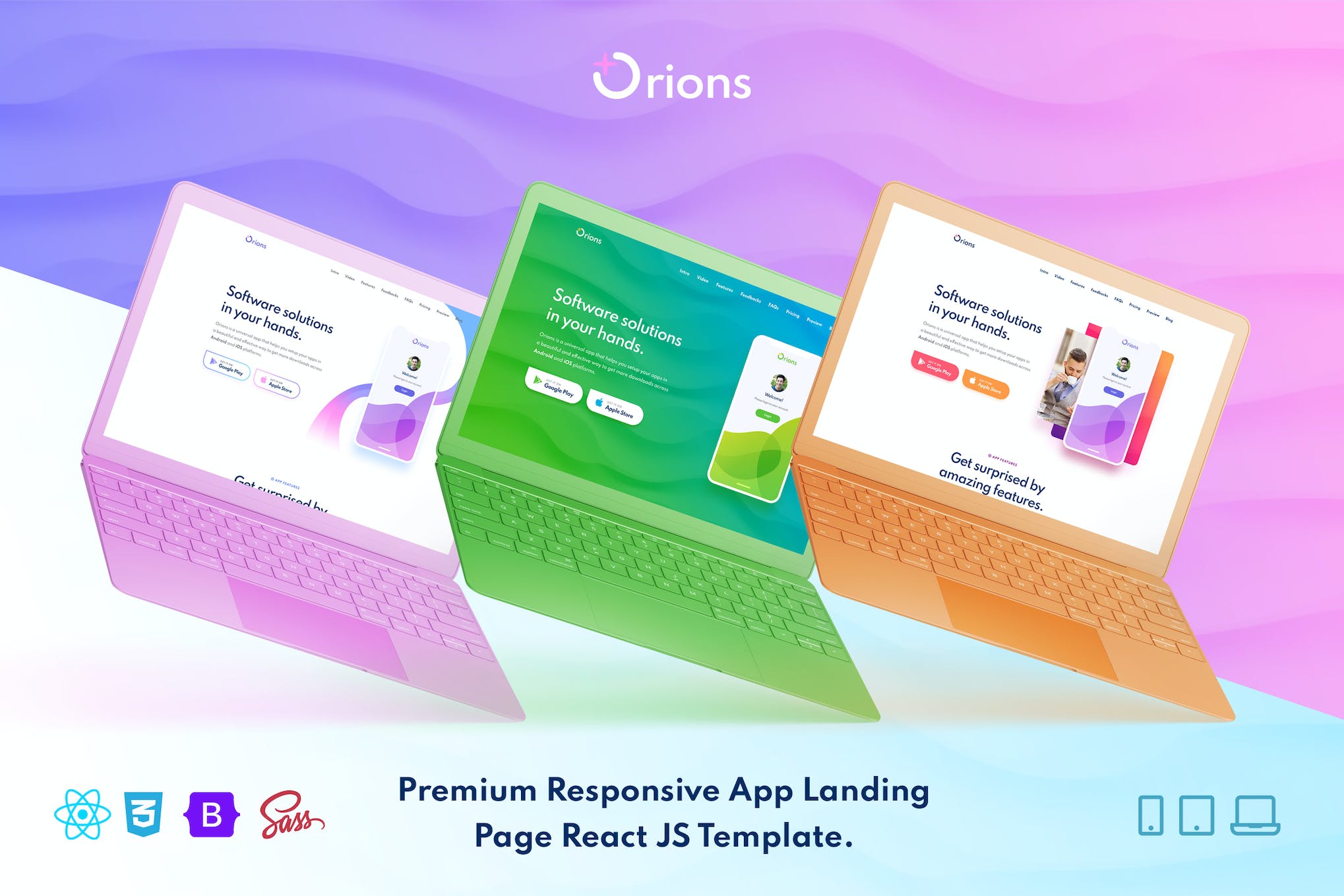 Orions – App Landing Page React JS Template