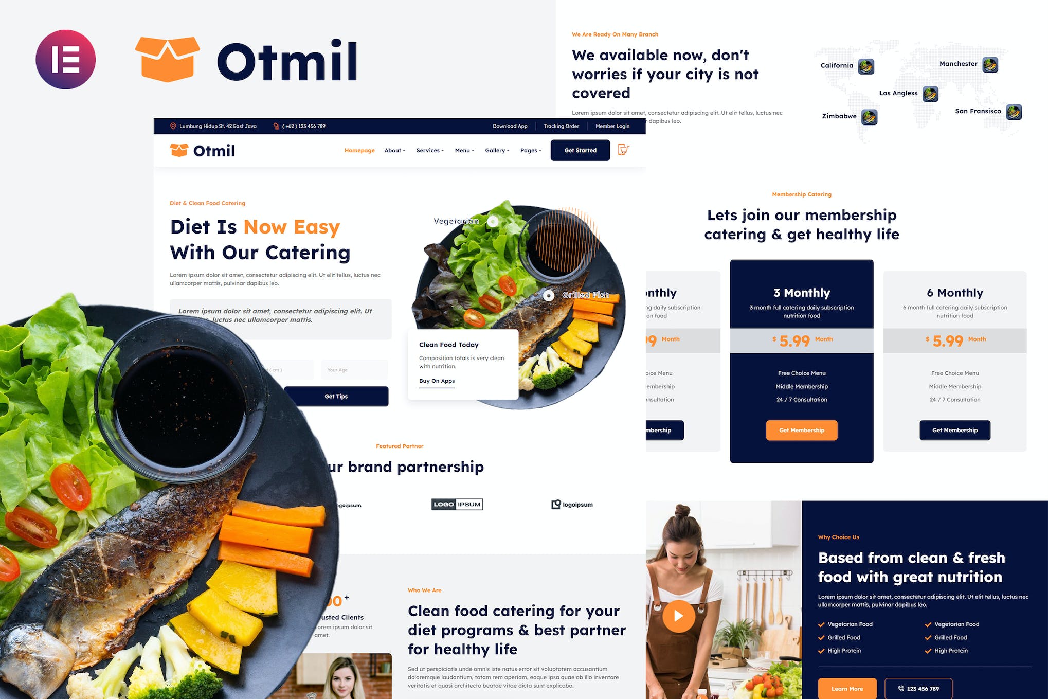 Otmil – Diet & Clean Food Catering Services Elementor Template Kit