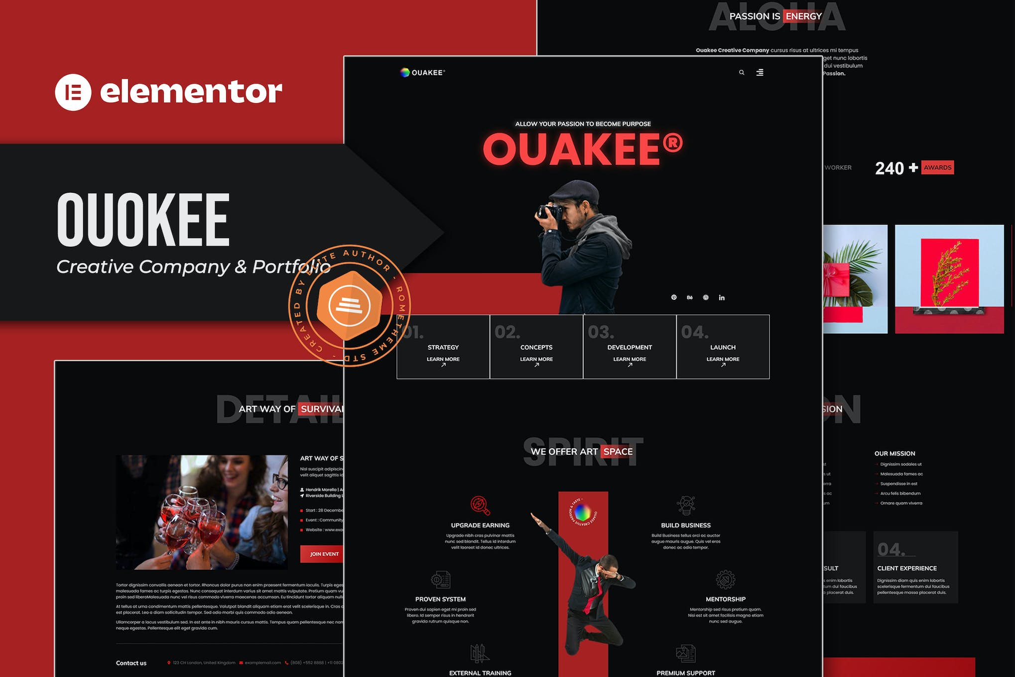 Ouakee – Creative Company & Professional Portfolio  Elementor Template Kit