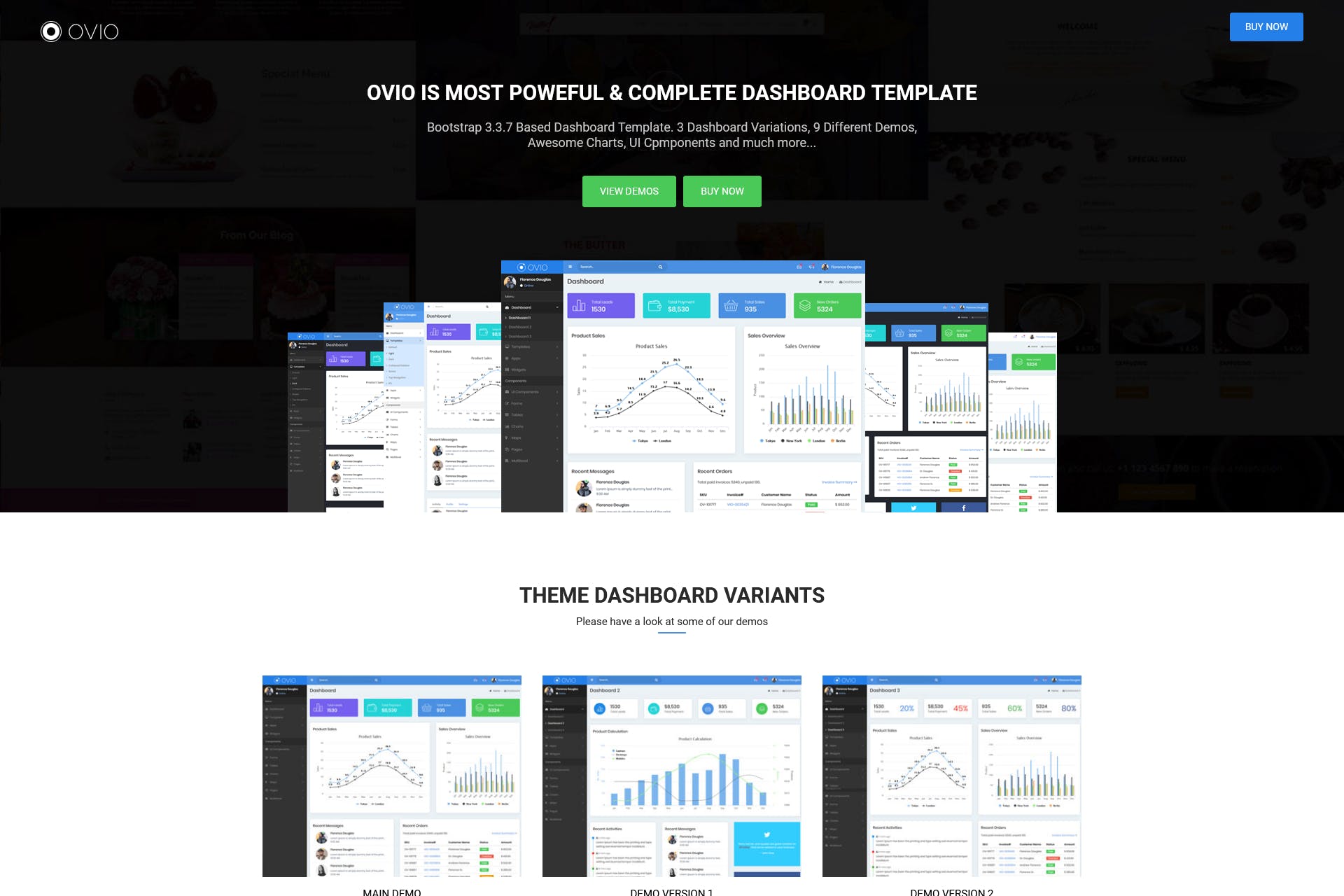 Ovio – Bootstrap Based Dashboard – Admin Template