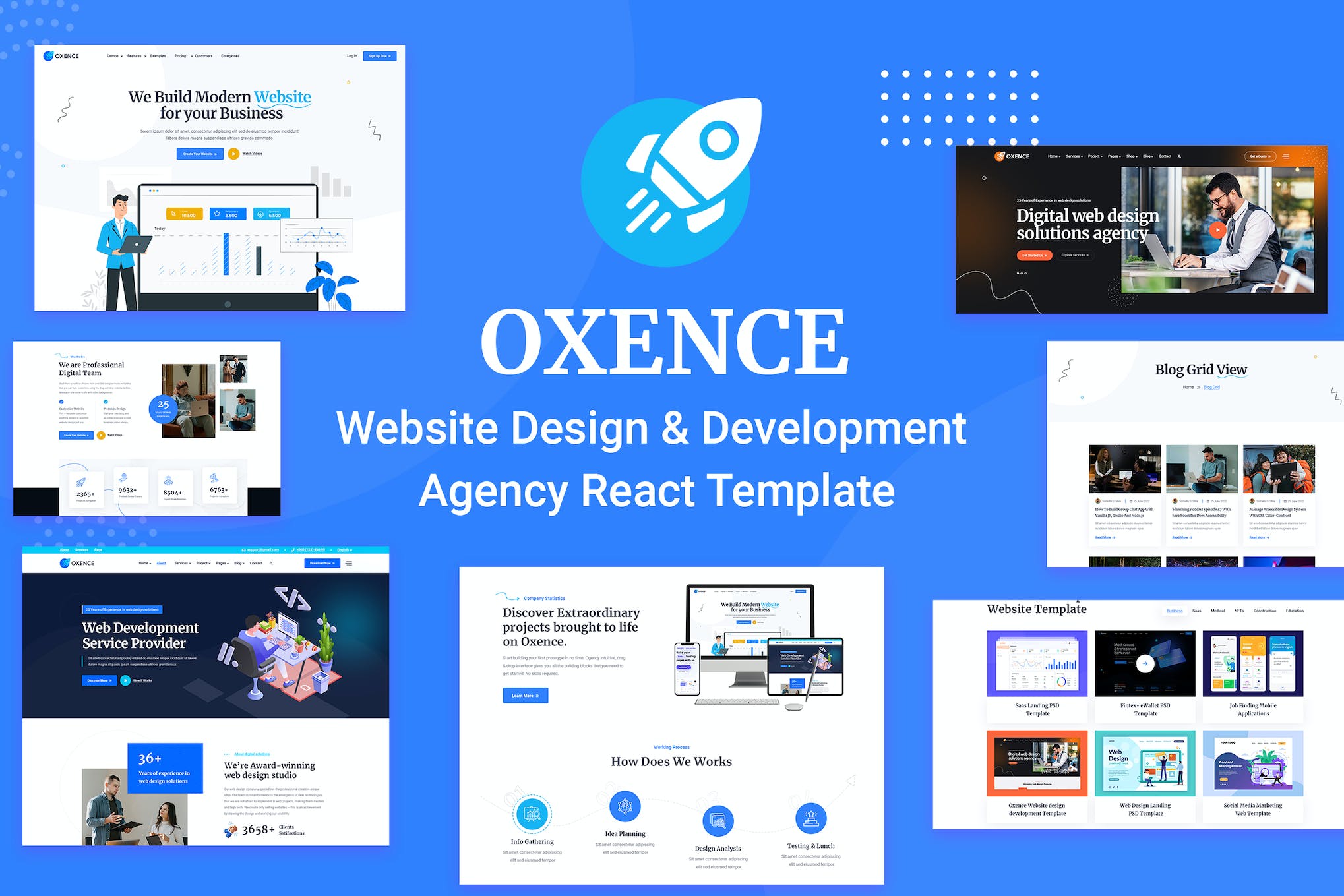 Oxence – Web Design Agency React NextJs Template