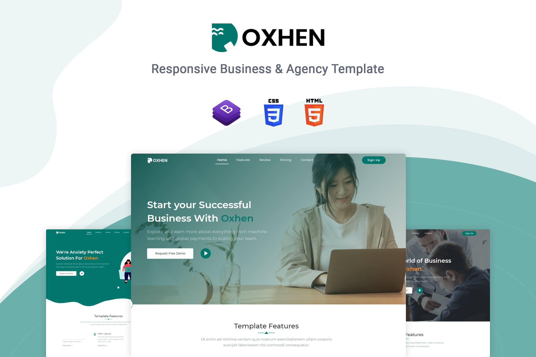 Oxhen – Bootstrap 5 HTML Landing Page Template