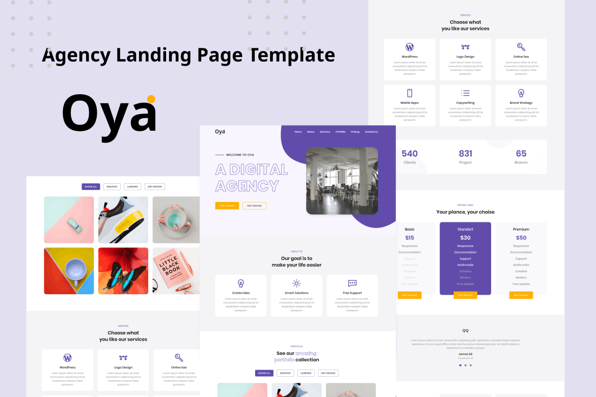 Oya – Agency Landing Page Template