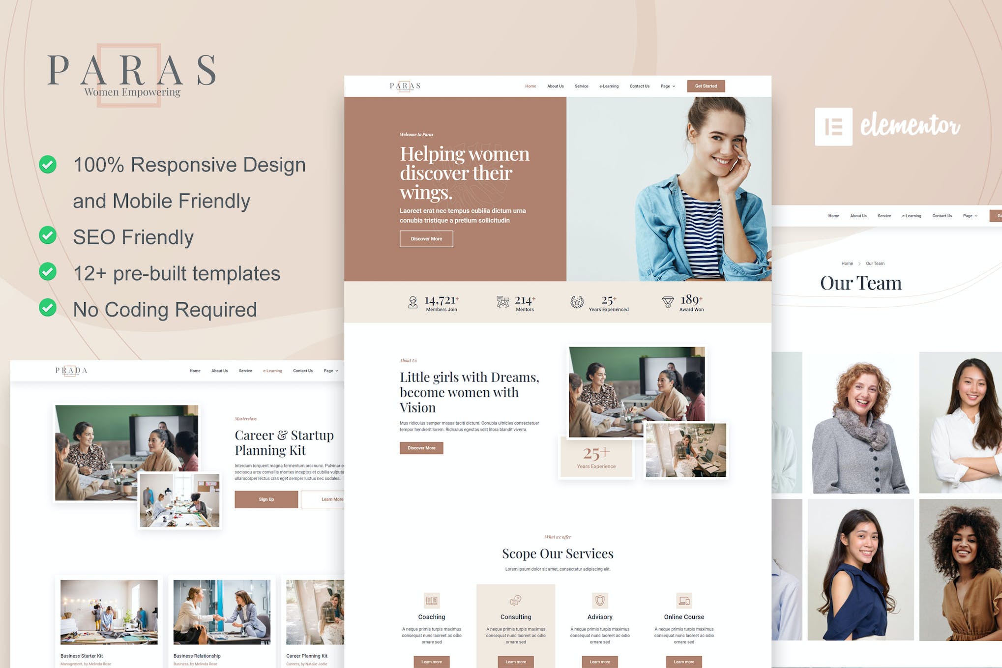 Paras –  Business Coach for Women Elementor Template Kit