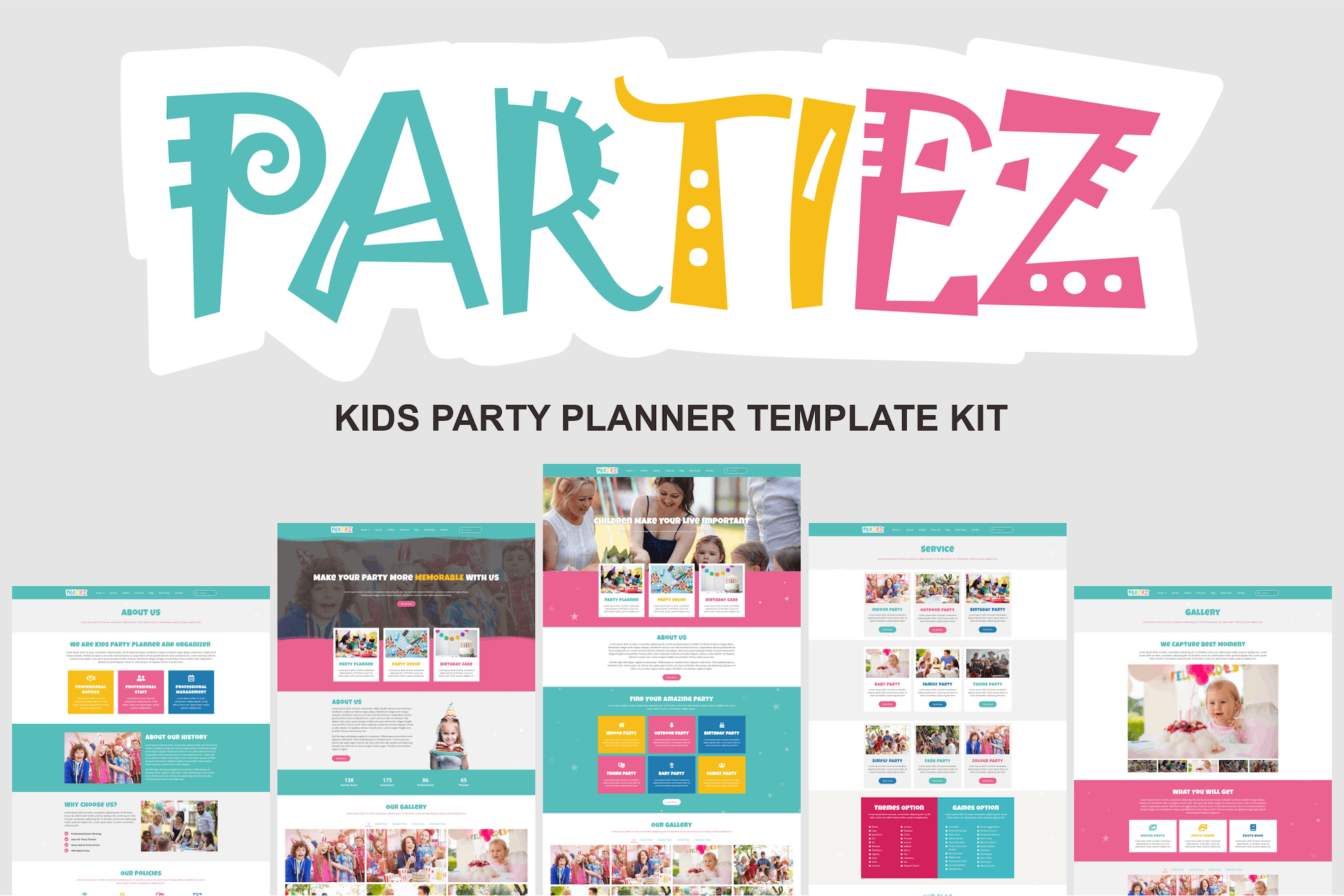 Partiez – Kids Party Planner Elementor Template Kit