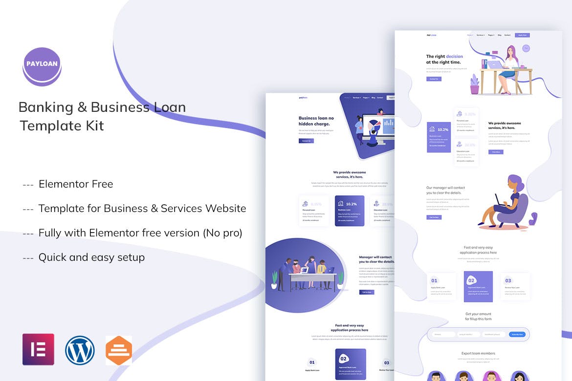 Payloan – Banking & Business Loan Elementor Template Kit