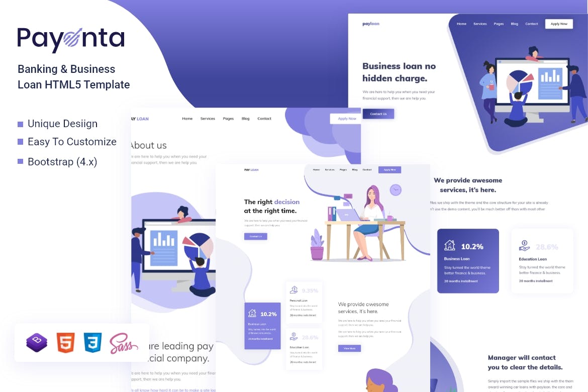 Payonta – Banking & Business Loan HTML5 Template