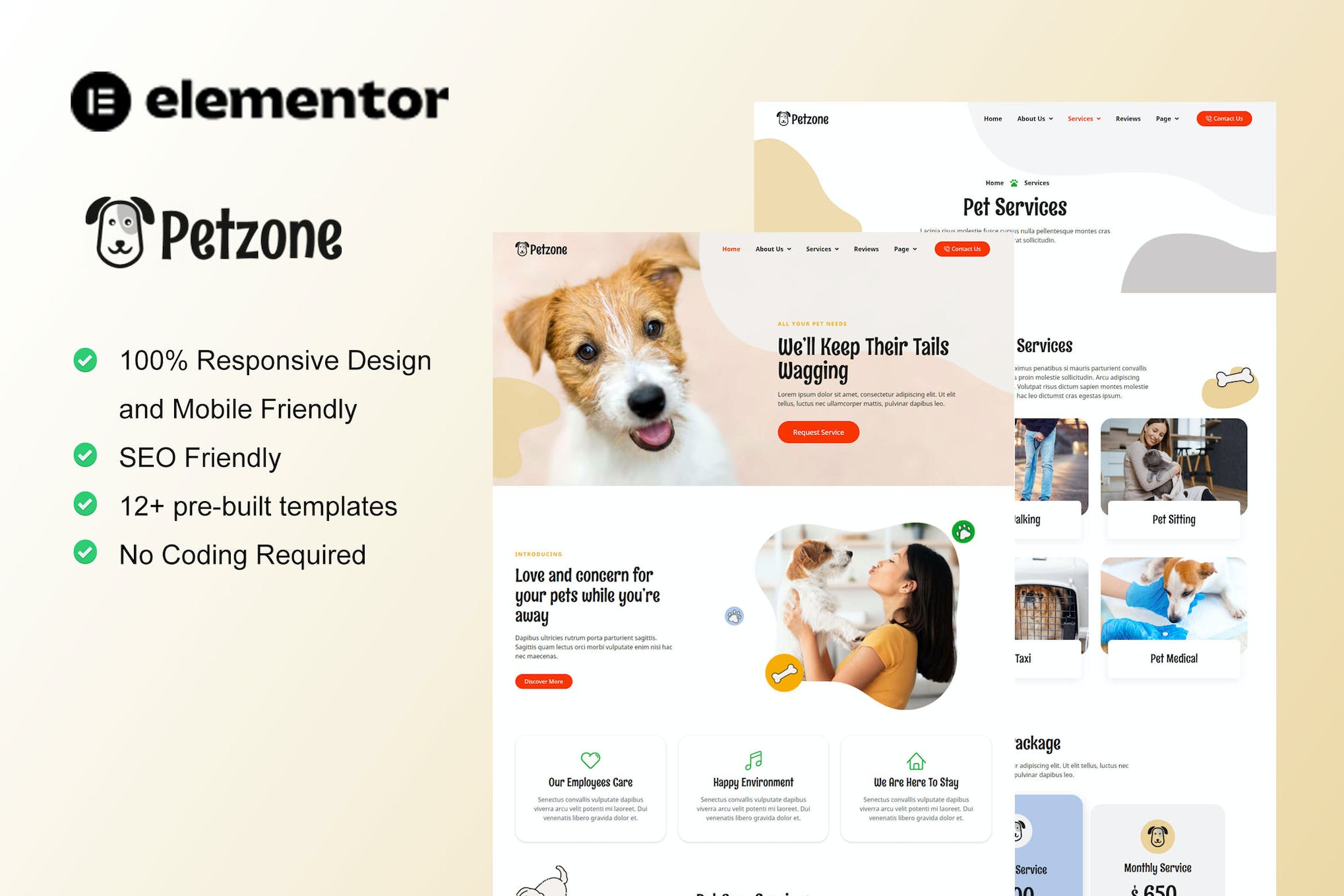 PetZone – Pet Care Services Elementor Template Kit