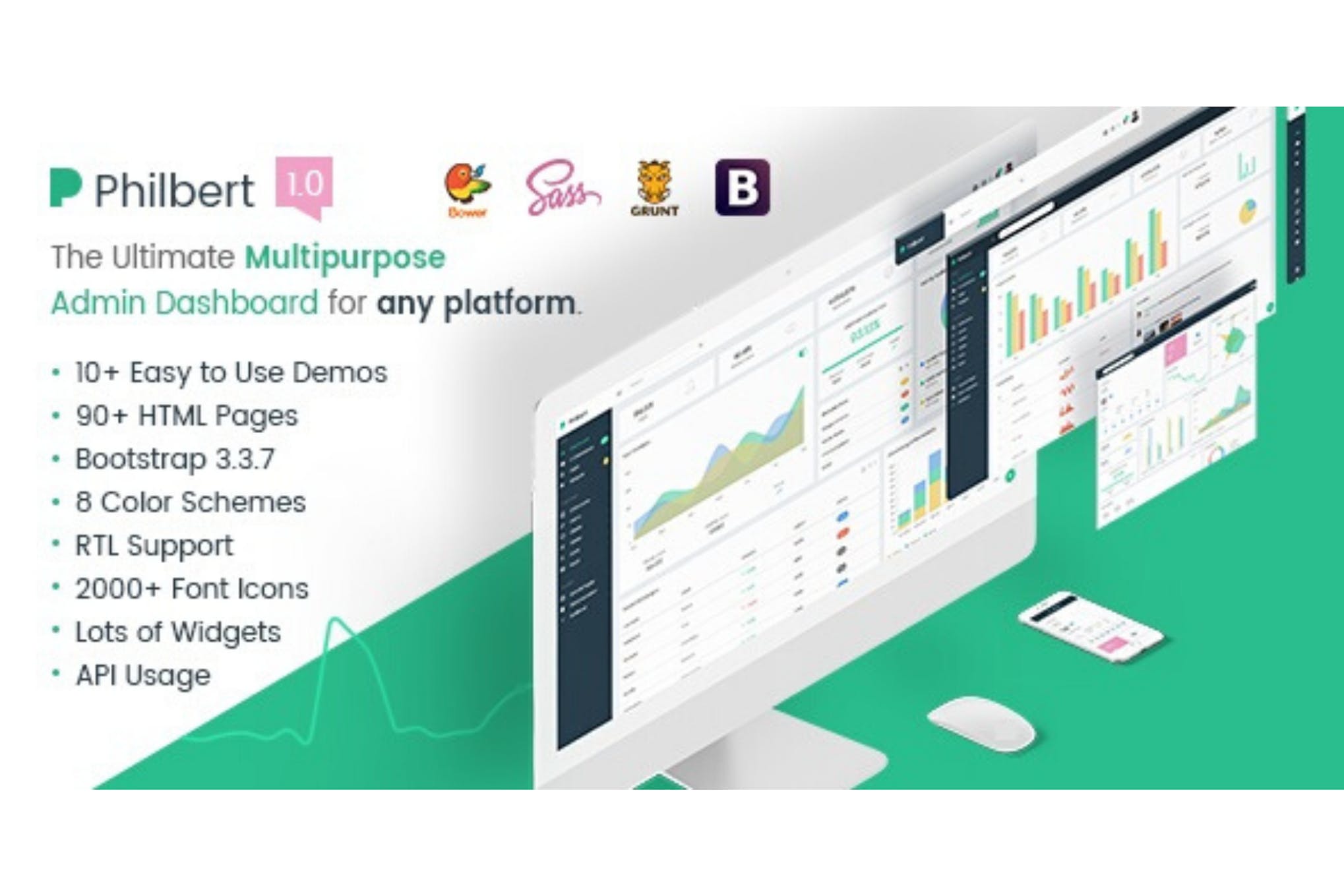 Philbert – Multipurpose Bootstrap Admin Dashboard