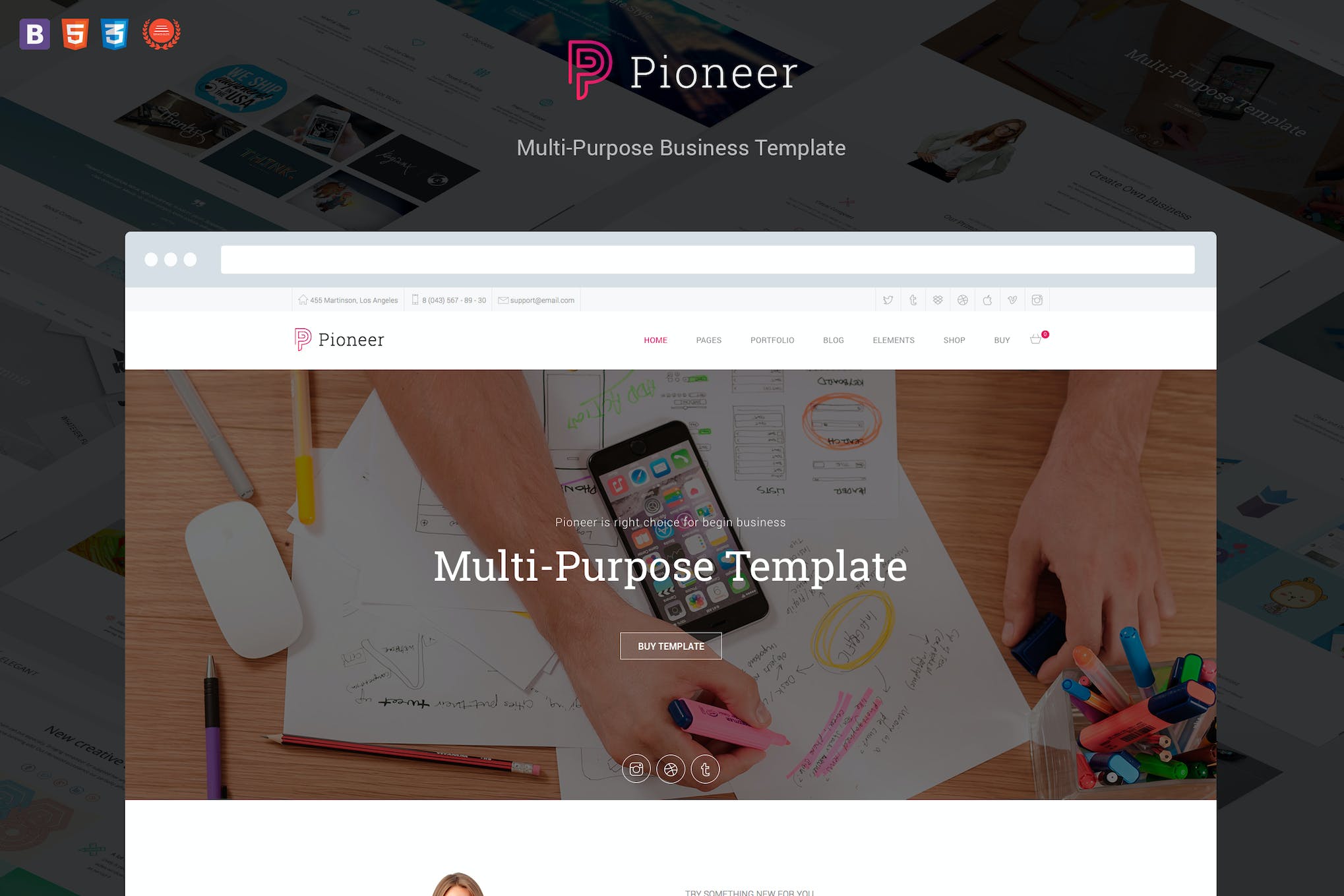 Pioneer – Multi-Purpose HTML 5 Corporate Template