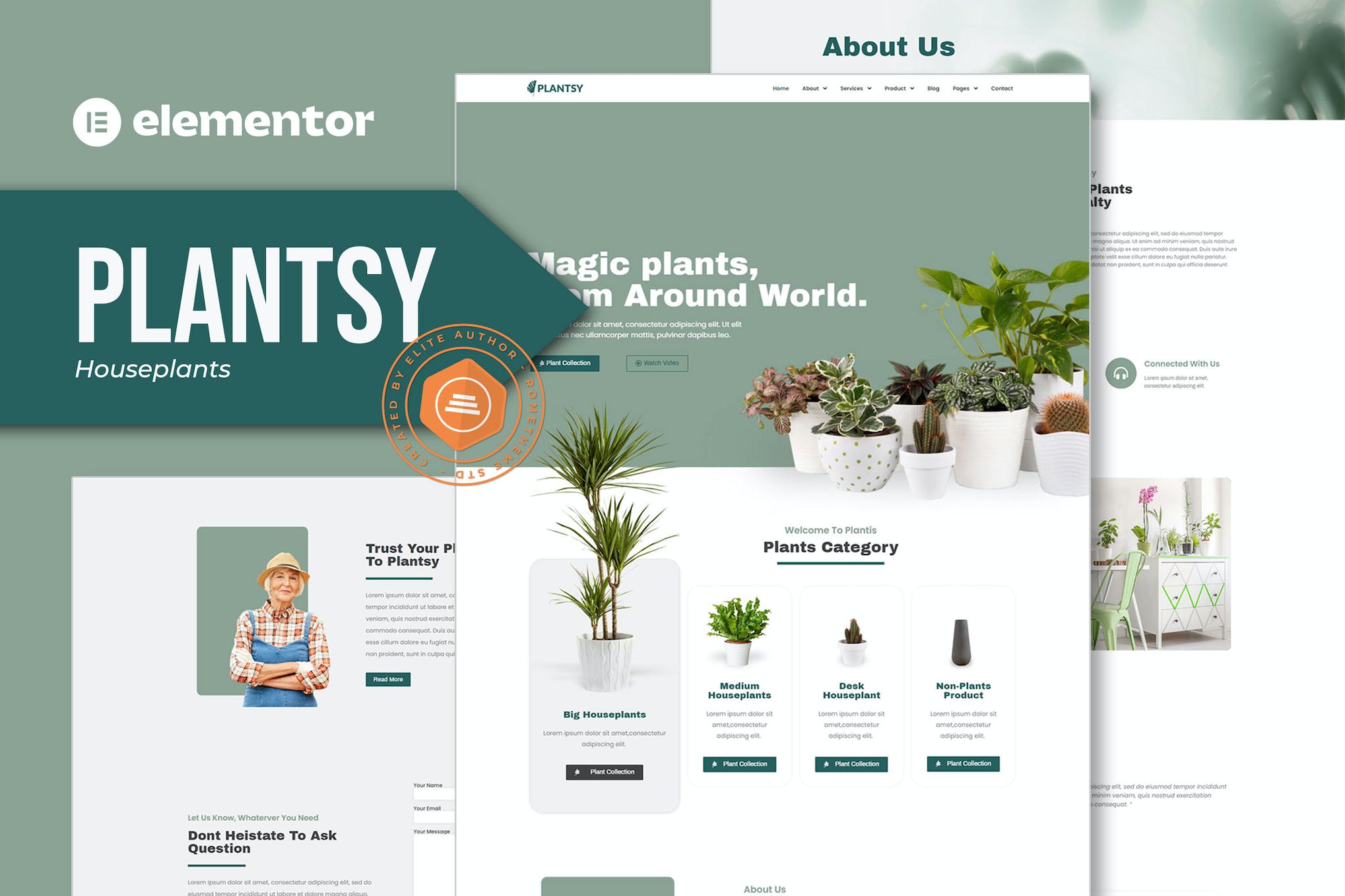 Plantsy – Houseplants Elementor Template Kit