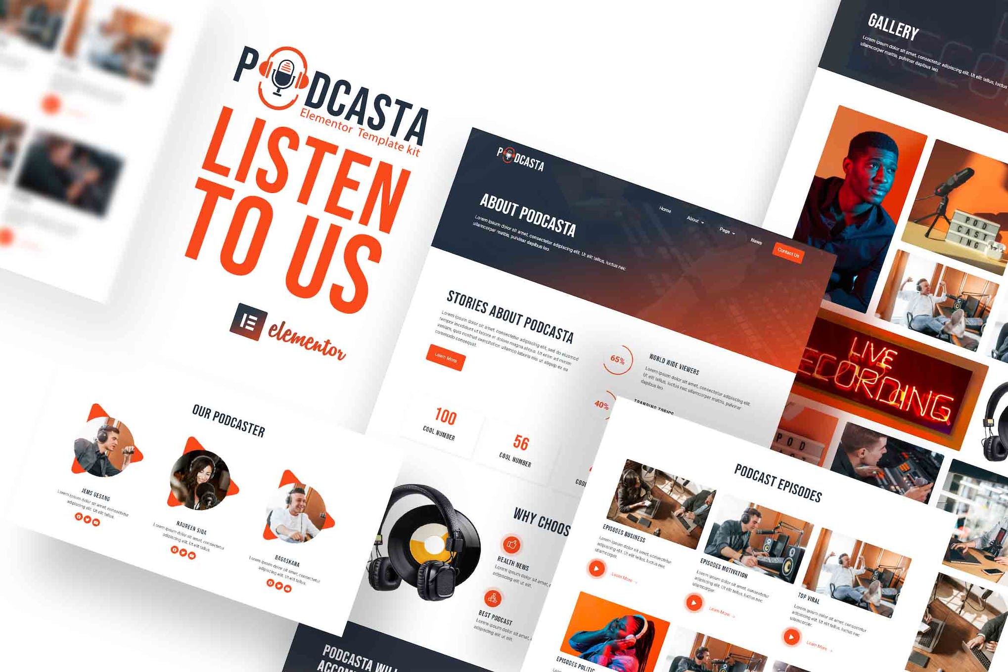 Podcasta – Podcast & Streaming Elementor Template Kit