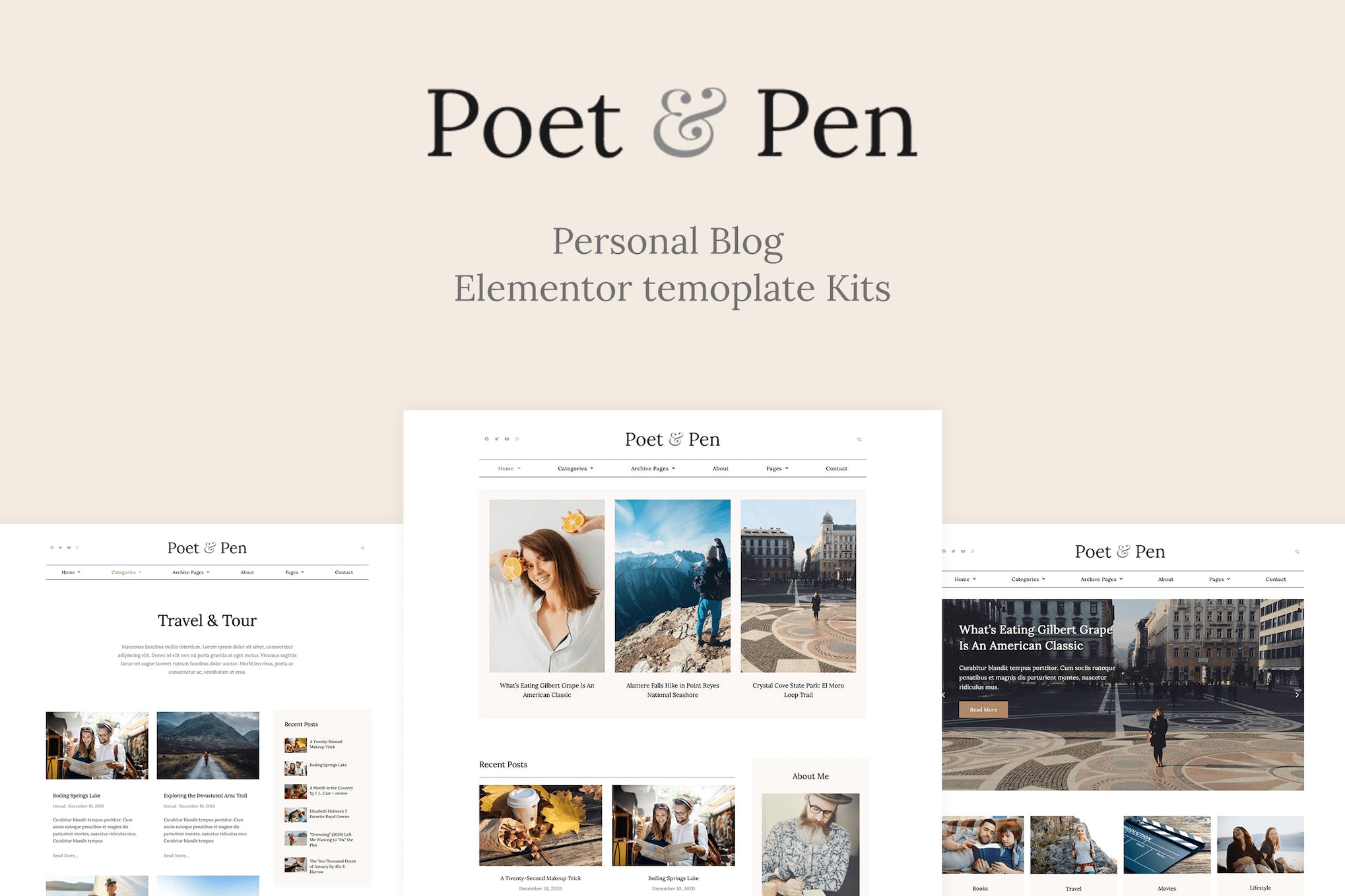 Poet & Pen – Personal Blog Elementor Template Kit