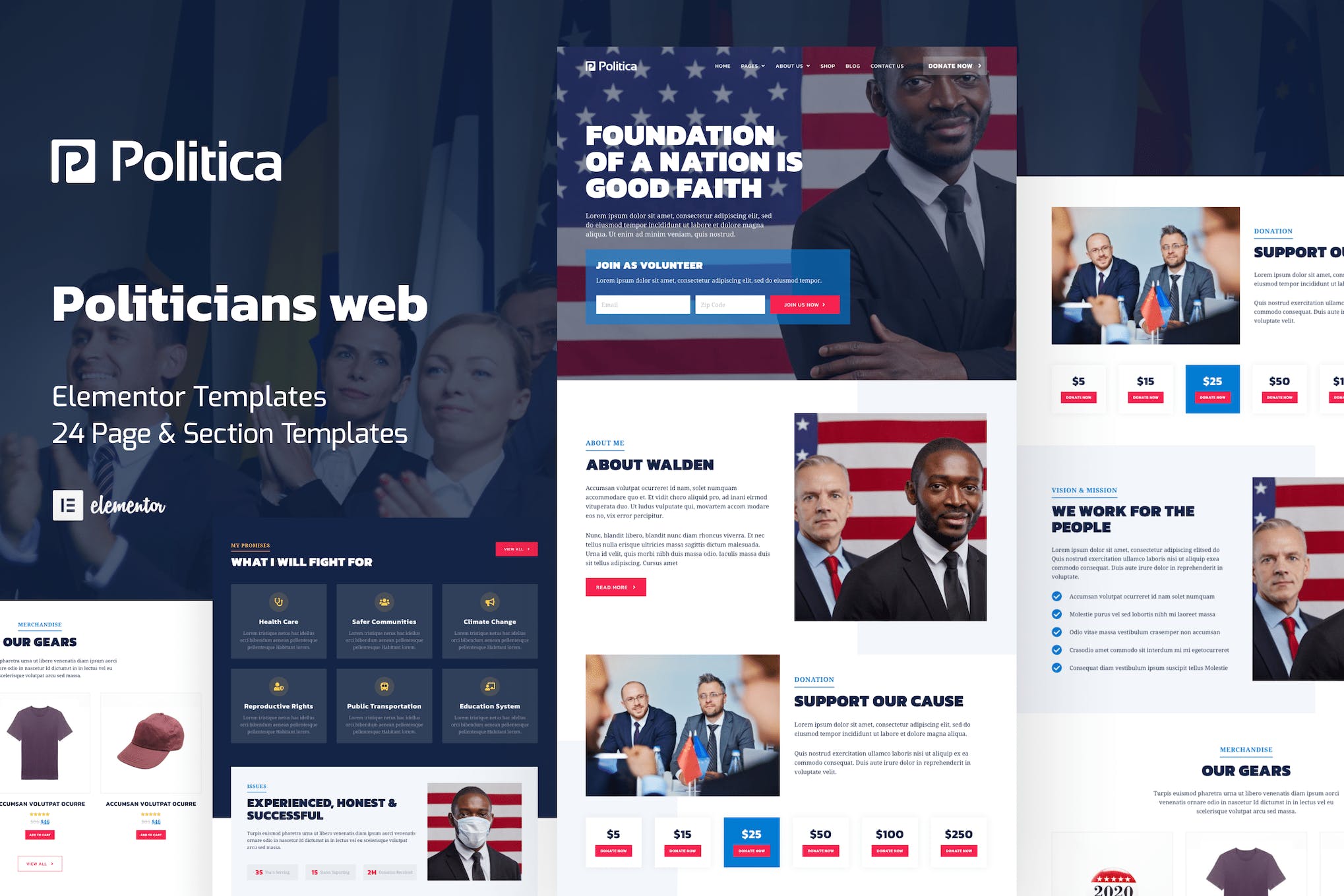 Politica – Politician & Public Servant Elementor Template Kit