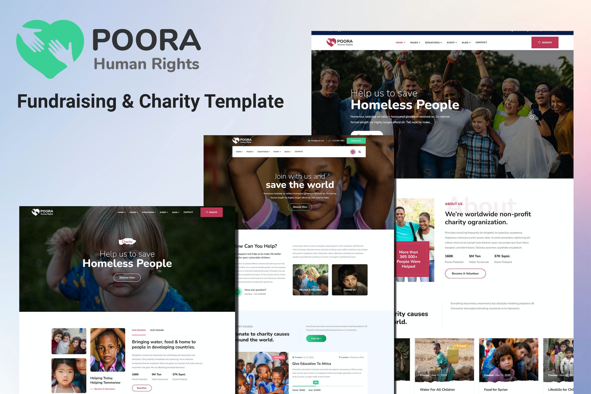 Poora – Fundraising & Charity Template