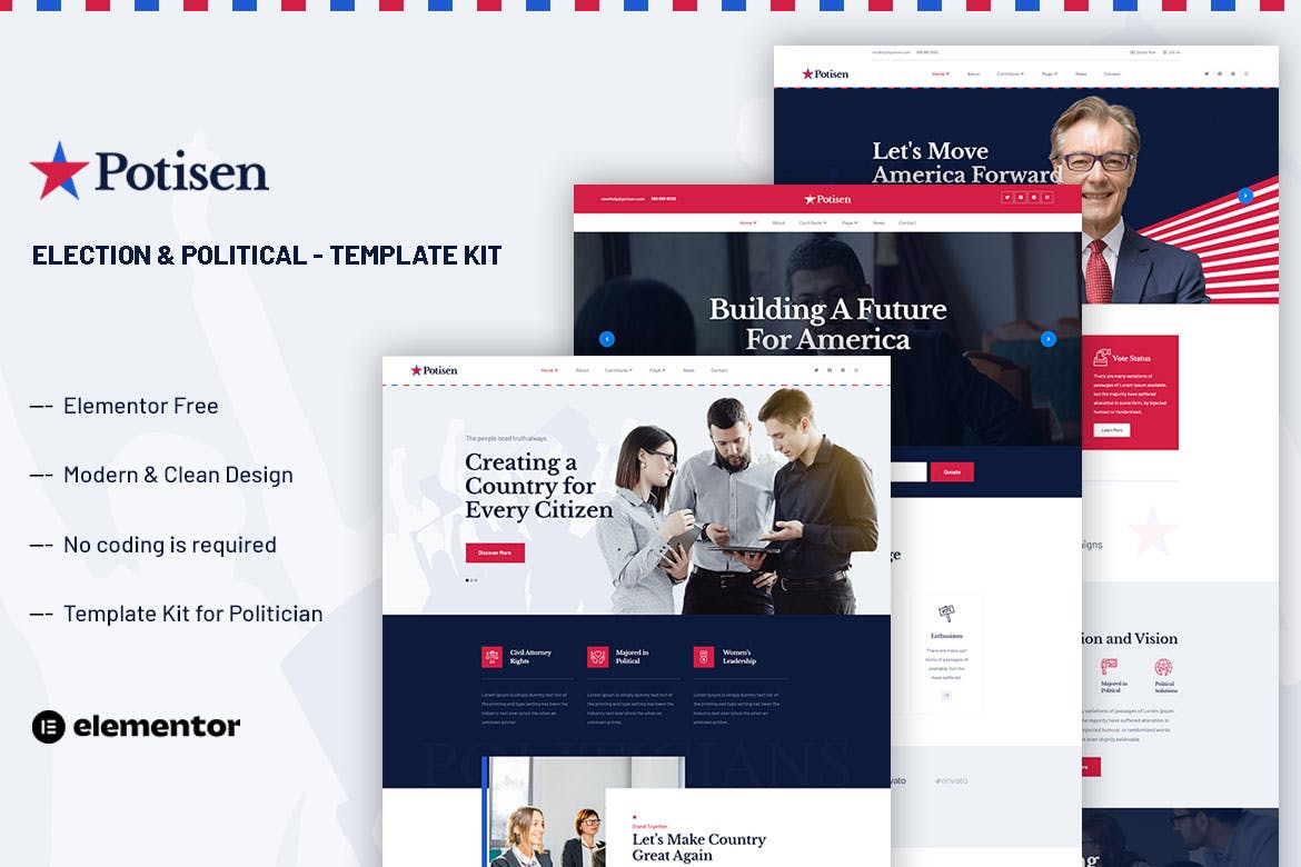 Potisen – Election & Political Campaign Elementor Template Kit