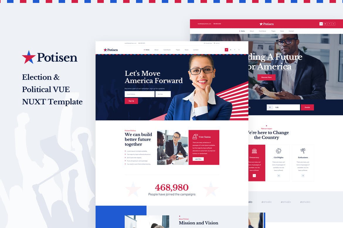 Potisen – Election & Political Vue Nuxt Template