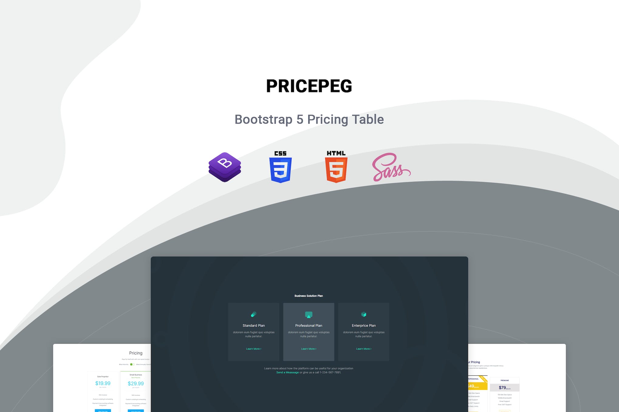 Pricepeg – Bootstrap 5 Pricing Table