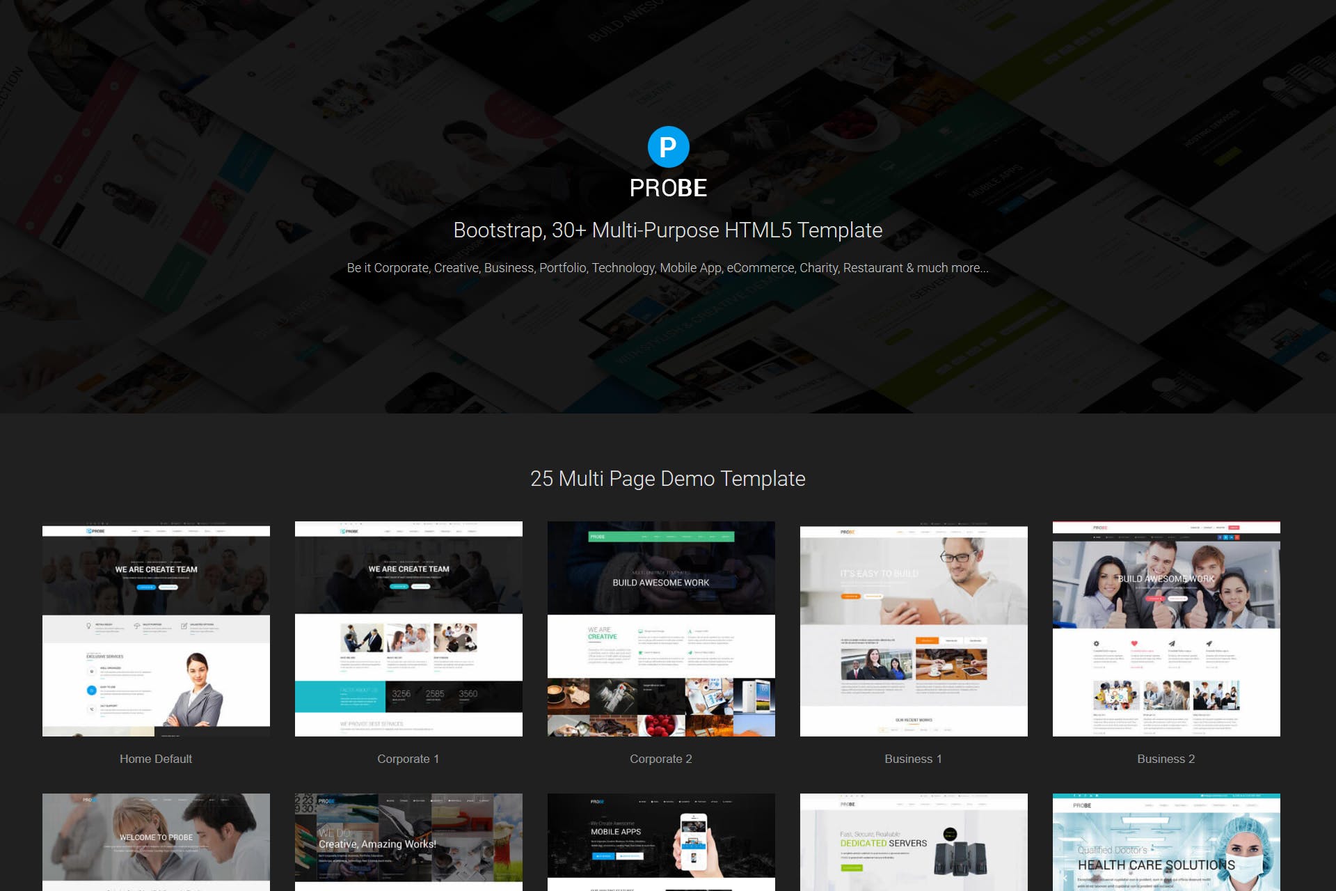 Probe – Responsive Multi-Purpose HTML5 Template