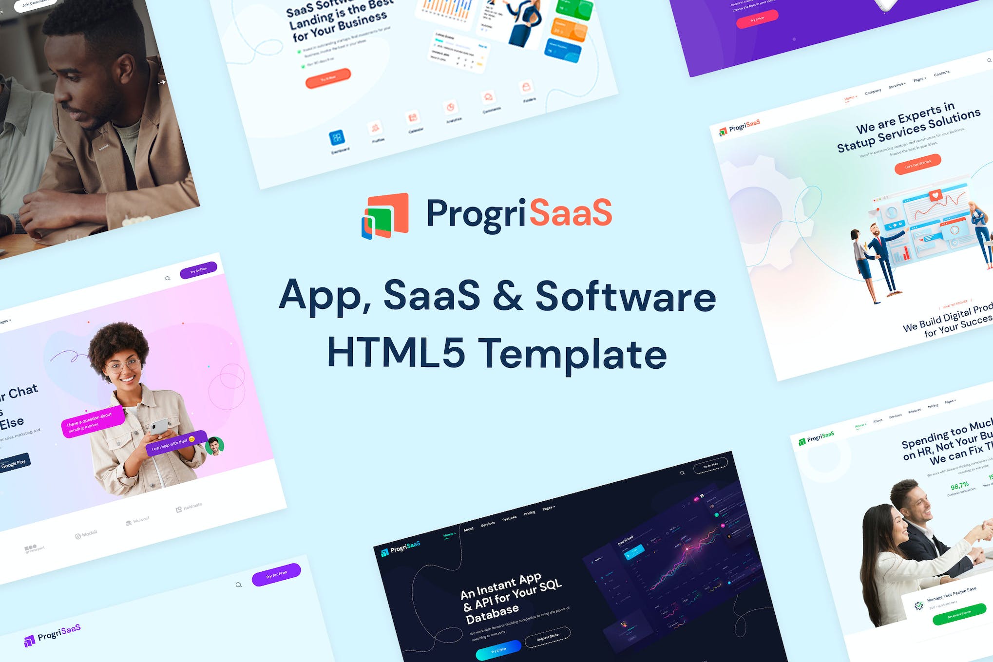 ProgriSaaS – Creative Landing Page HTML5 Templates