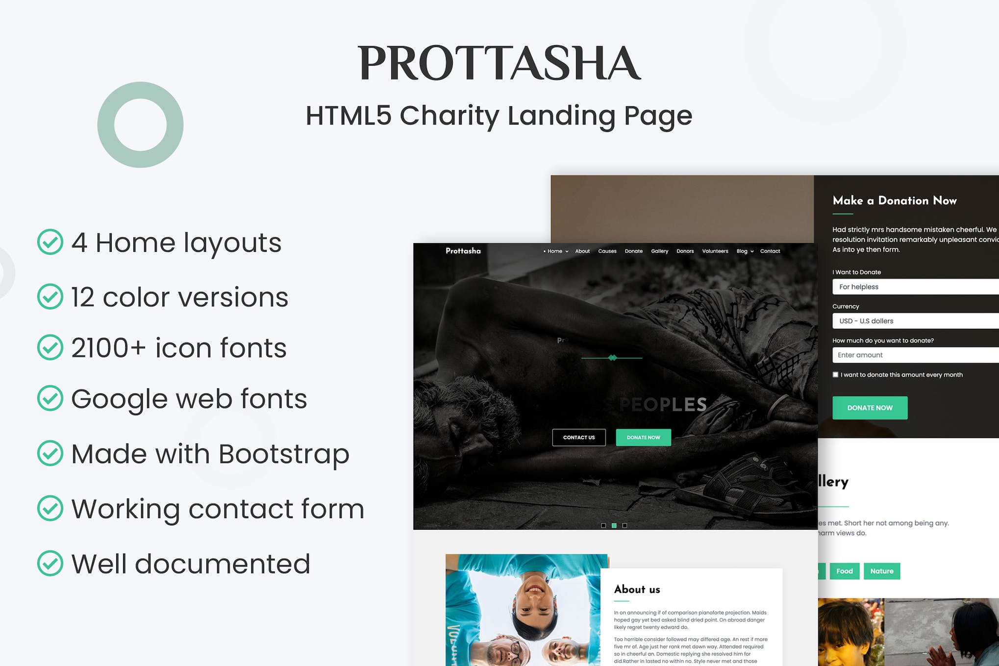 Prottasha – Bootstrap Charity Landing Page